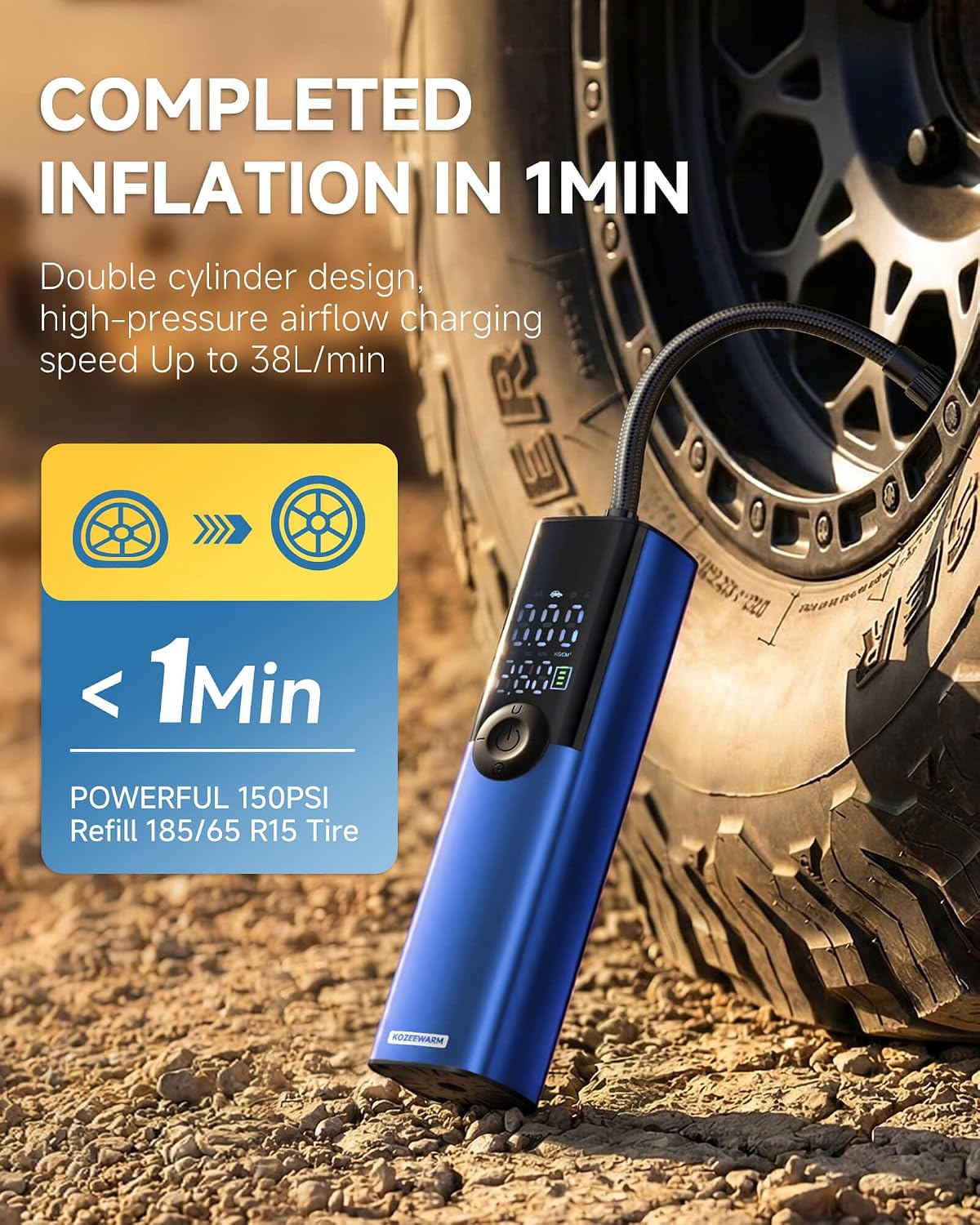Tire Inflator Portable Air Compressor for Car, Motocycle, Bike Inflatables