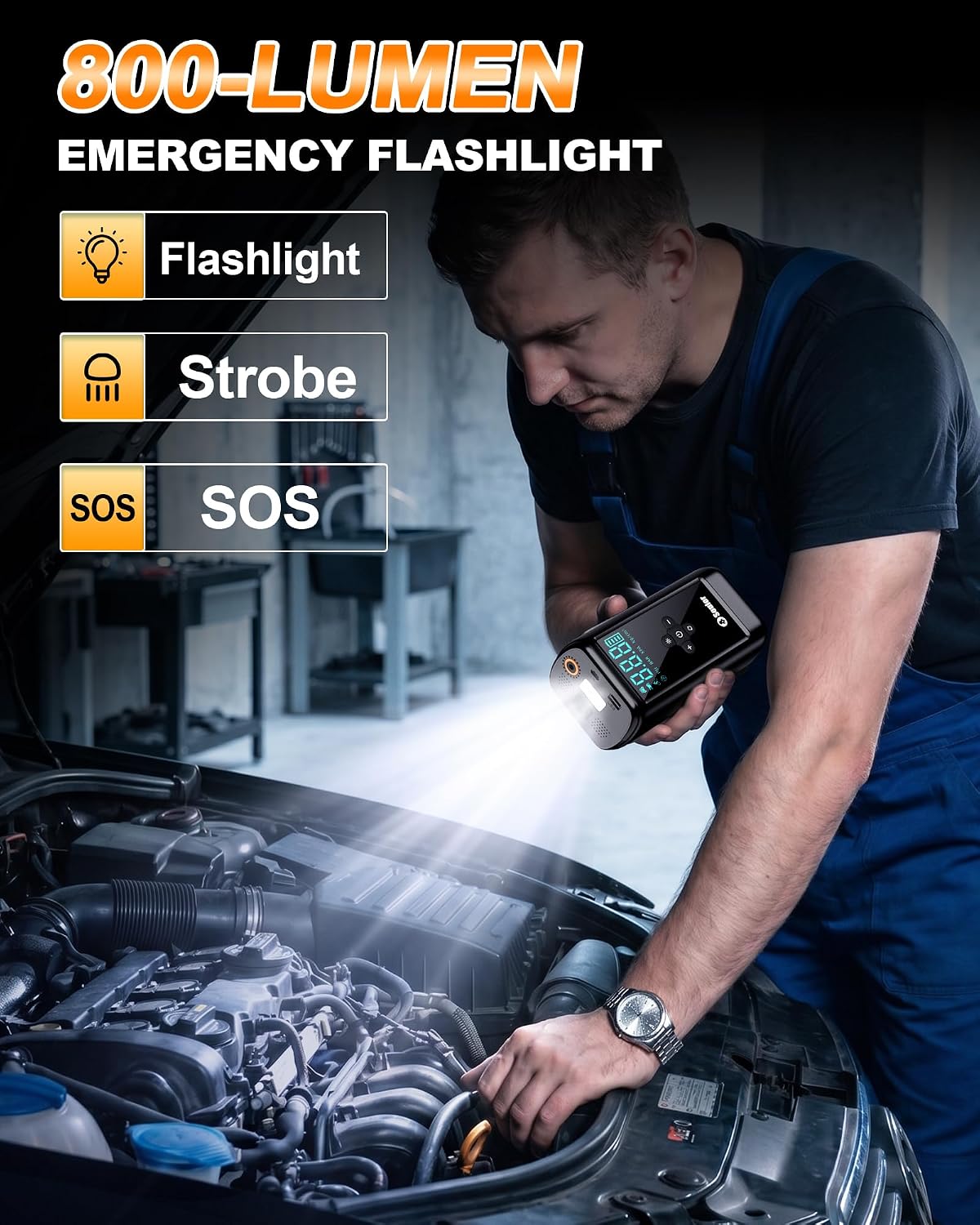 7000A Jump Starter with Air Compressor Car Jumper Starter Portable
