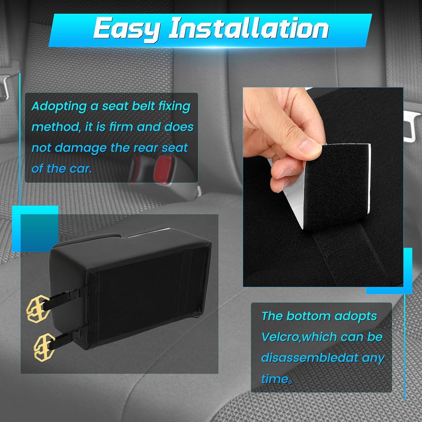 Universal Center Console Armrest Organizer with Wireless Charging Phone Holder Cup, Truck Bench Seat Center Console, Rear Bench Seat Armrest van, Car Minivan Truck,Center Console Armrest Organizer