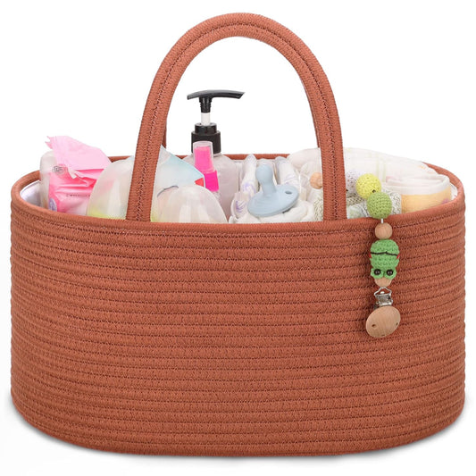 COMSE Baby Diaper Caddy Organizer, Car Caddy, Diaper Change Organizer, Gift Baskets Empty, Portable Tote Bag with Divider, Baby Shower Gifts Newborn Essentials Registry Must Have, Autumn Glaze