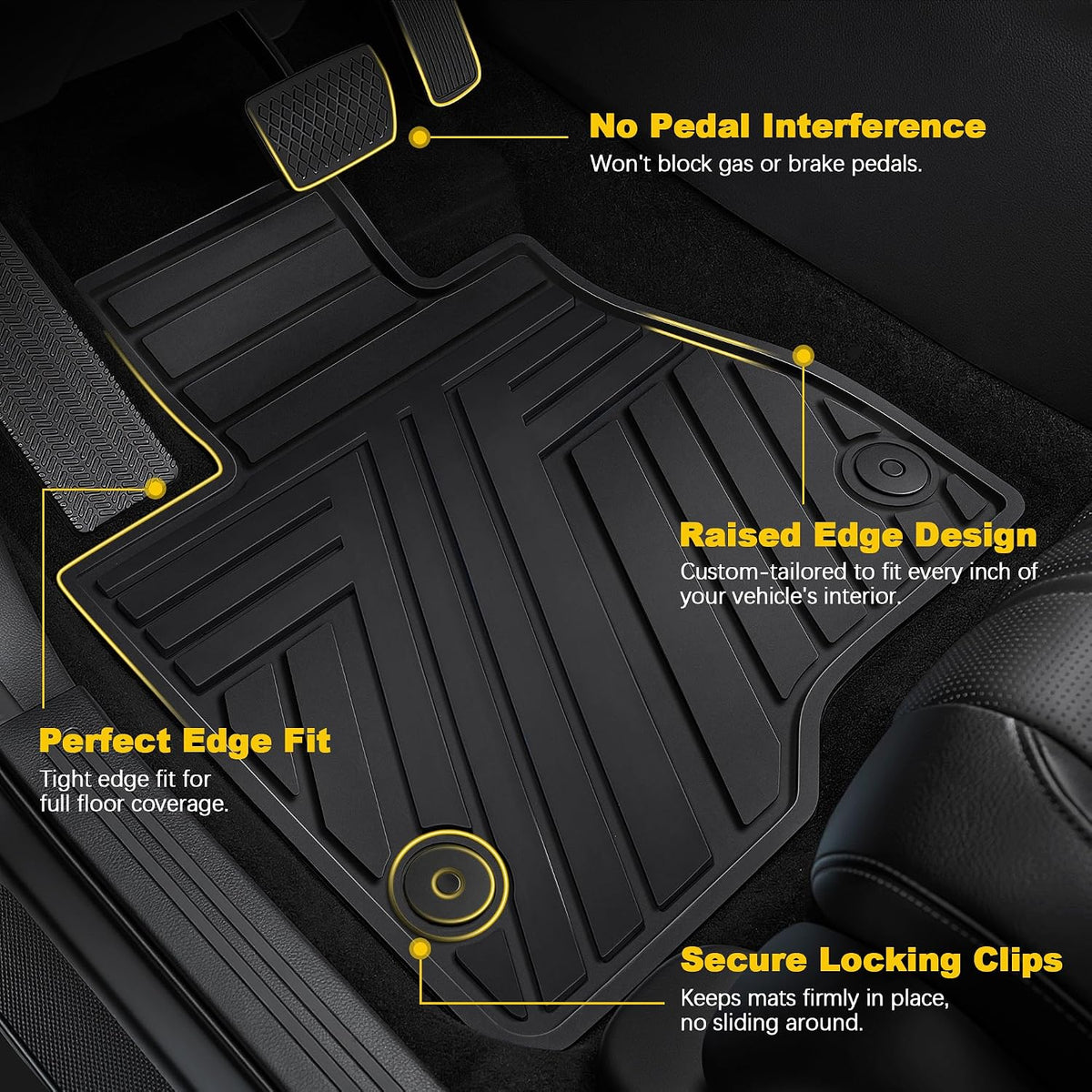 TTX LIGHTING Floor Mats for Chevy Equinox & GMC Terrain 2025-2026, Black