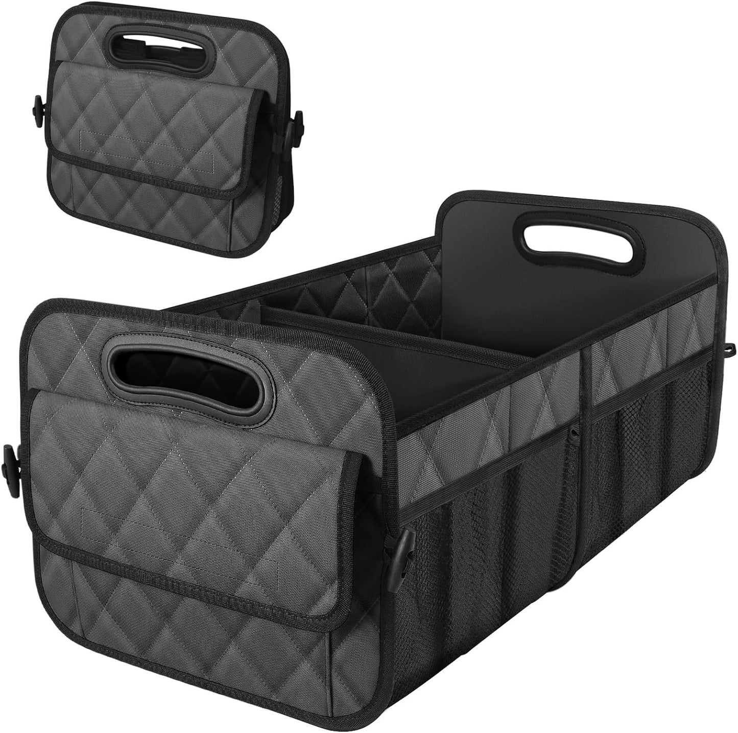 Deosk Trunk Organziers and Storage with Reinforced Handles,Car Accessories for Women/Men 50L Waterproof Polyester Trunk Organzier for Car/SUV/Minivan/Truck(Medium, Cow print)