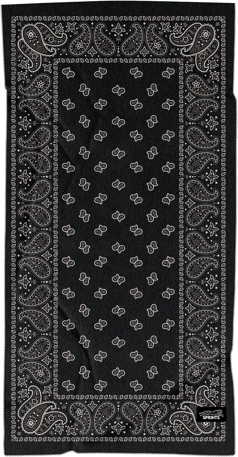 Sprints Athletic Running Towel, Full-Sized, Car Seat Cover - Performance Microfiber (Paisley Probs)