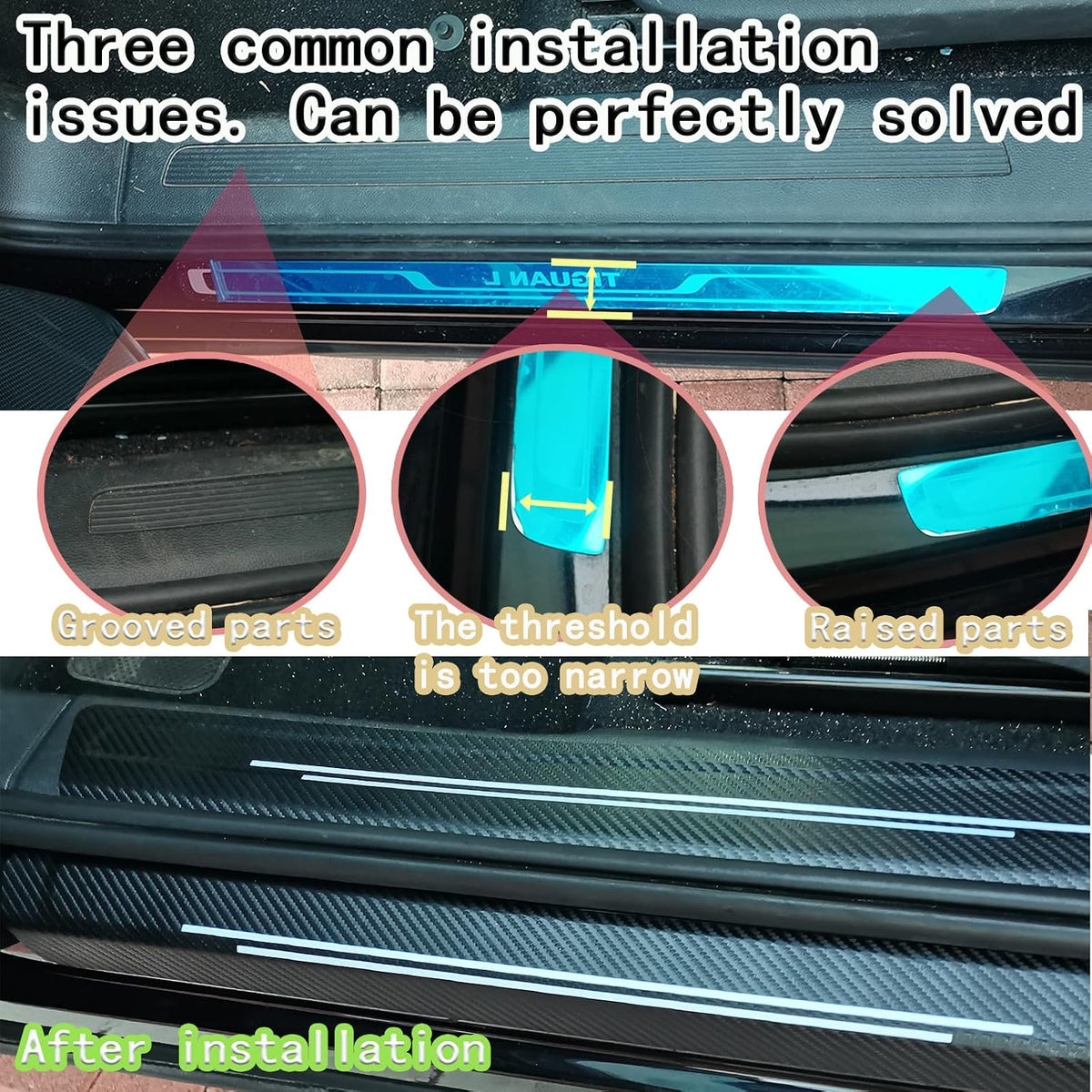 Door sill Protector,Door sill Scratch Protection(Suitable for Most car Models),Anti-Scratch Protection Strips（9PC）