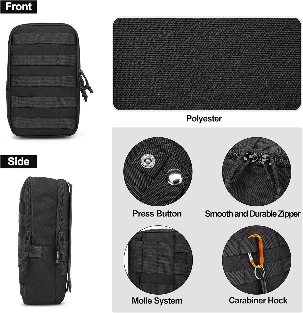 Mardingtop Molle Tactical Utility Pouch, EDC Admin Pouch Bag, Molle Attachment Military Modular Attachment