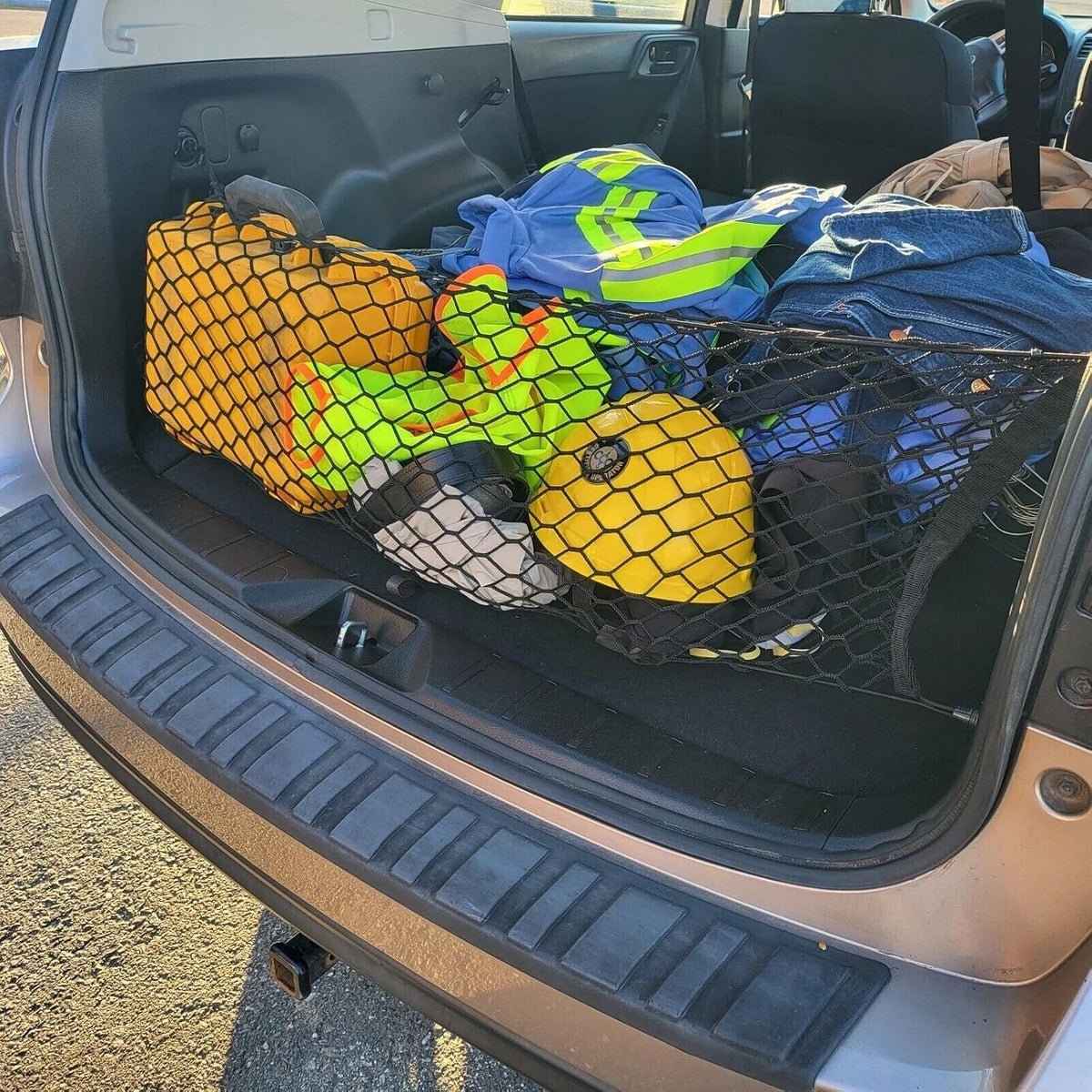 Rear Trunk Organizer Cargo Net for Subaru Forester 1998–2026 – Envelope Style Cargo Net for SUV – Premium Mesh Car Trunk Organizer Vehicle Carrier Storage – Compatible with Forester