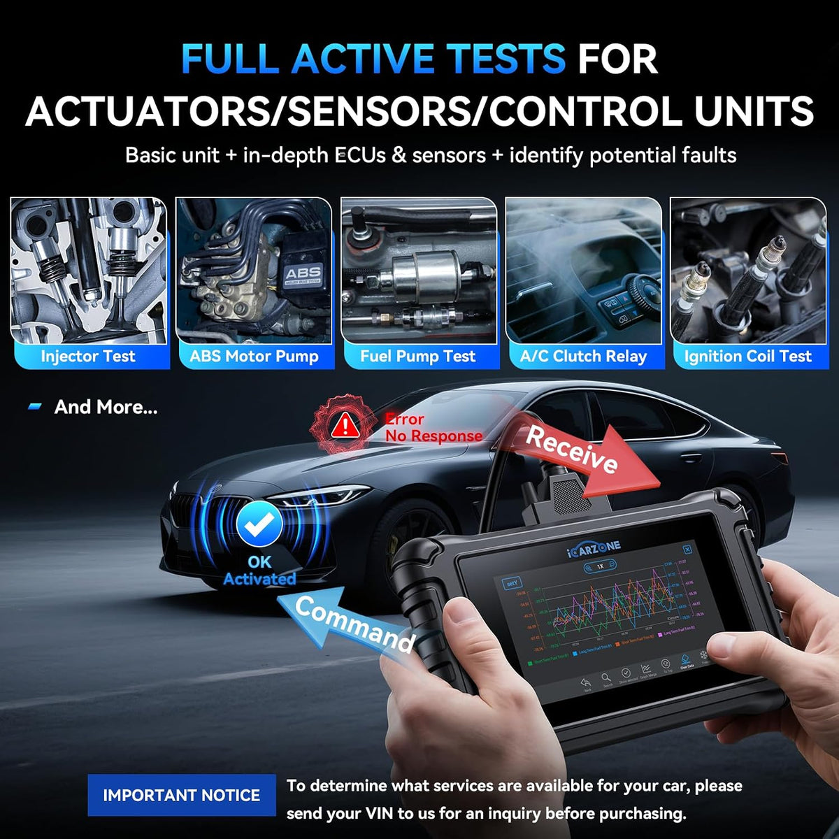 UR800 Bidirectional Scan Tool for Most Cars Full System Diagnostic Scan Tool 50 Resets All Active Test Car OBD2 Scanner TCM/ECM/Crank Relearn CAN FD AutoVIN 4-in-1 PIDs ECU Coding Free Update