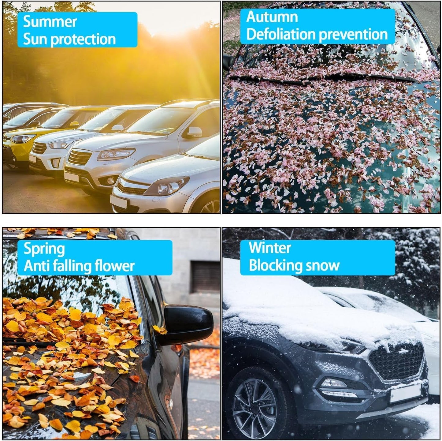 Big Ant Windshield Cover for Ice and Snow Sunshade- Universal Windshield Cover Fit for Car, SUV, Truck, Winter Frost Protector for Ice & Snow, Includes 2 Side Mirror Covers, XL White