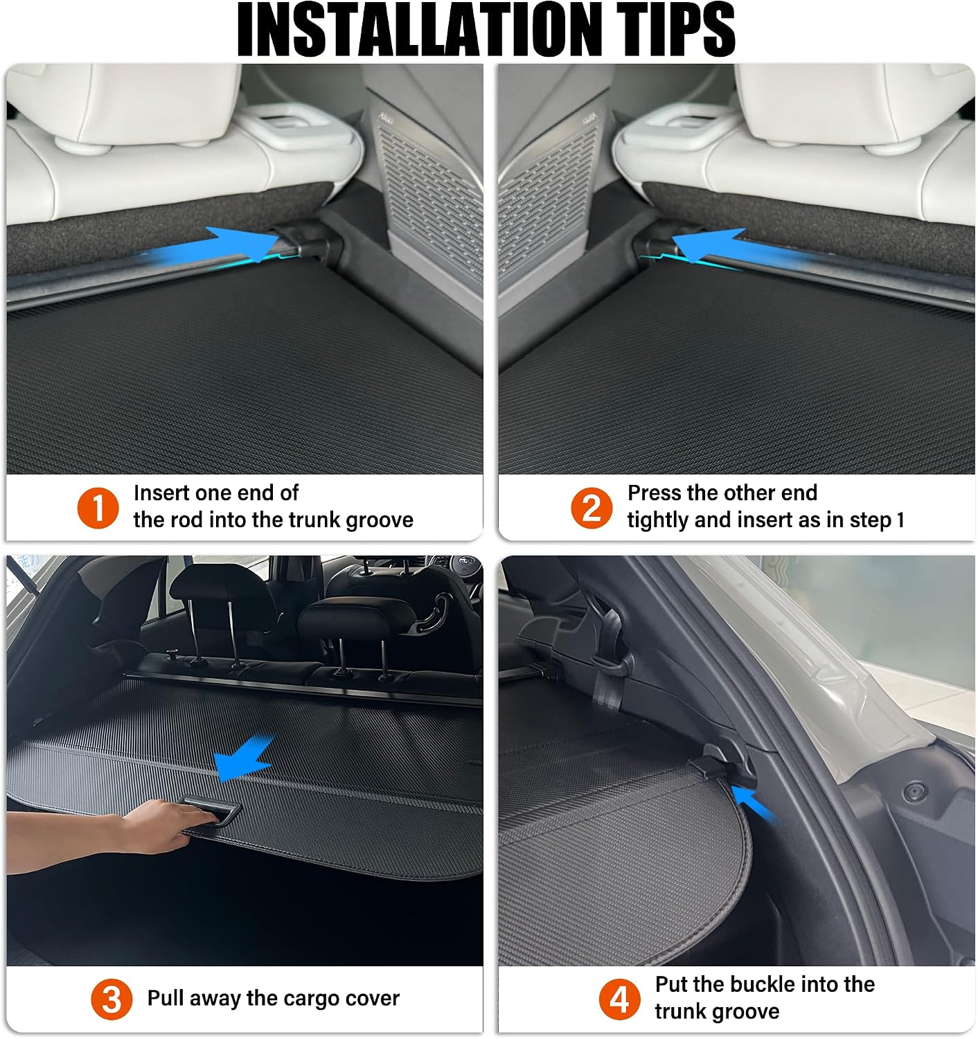 Retractable Cargo Cover for 2026 2025 2024 Subaru Crosstrek, Rear Trunk Cover Compatible with Subaru Crosstrek 2024-2026 Security Shielding Shade No Gap Car Accessory Black, Carbon Fiber