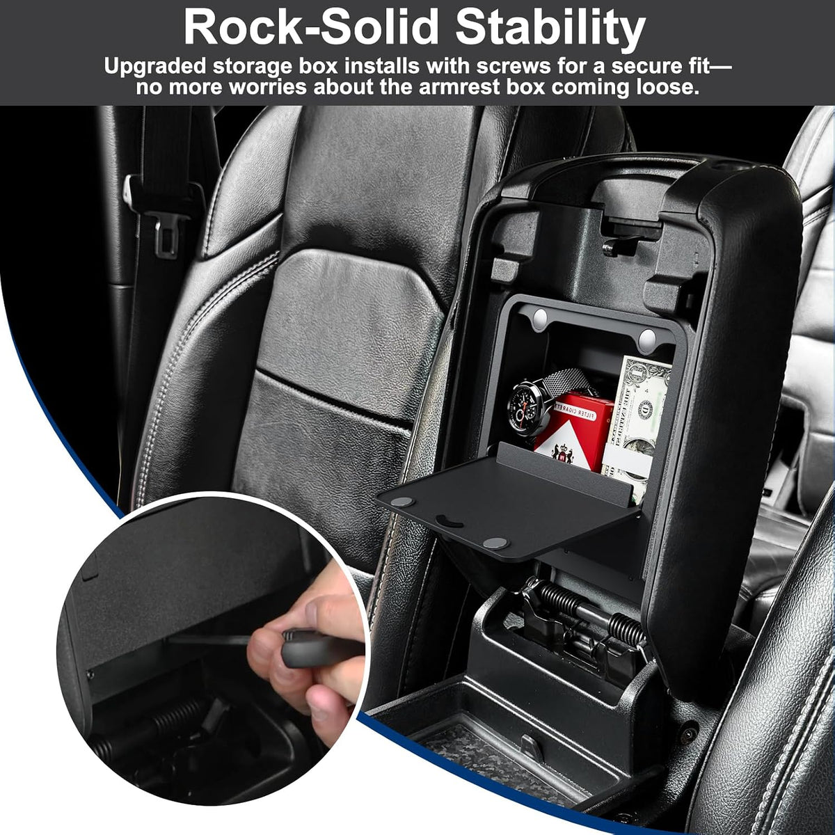 DIAMOOKY Front Under Seat Storage Organizer for Jeep Wrangler JL JLU 2018-2026 & Gladiator JT 2020 2021 2022 2023 2024 2025 2026 Accessories Hidden Center Console Organizer, 2PCS (Not for Power Seat)