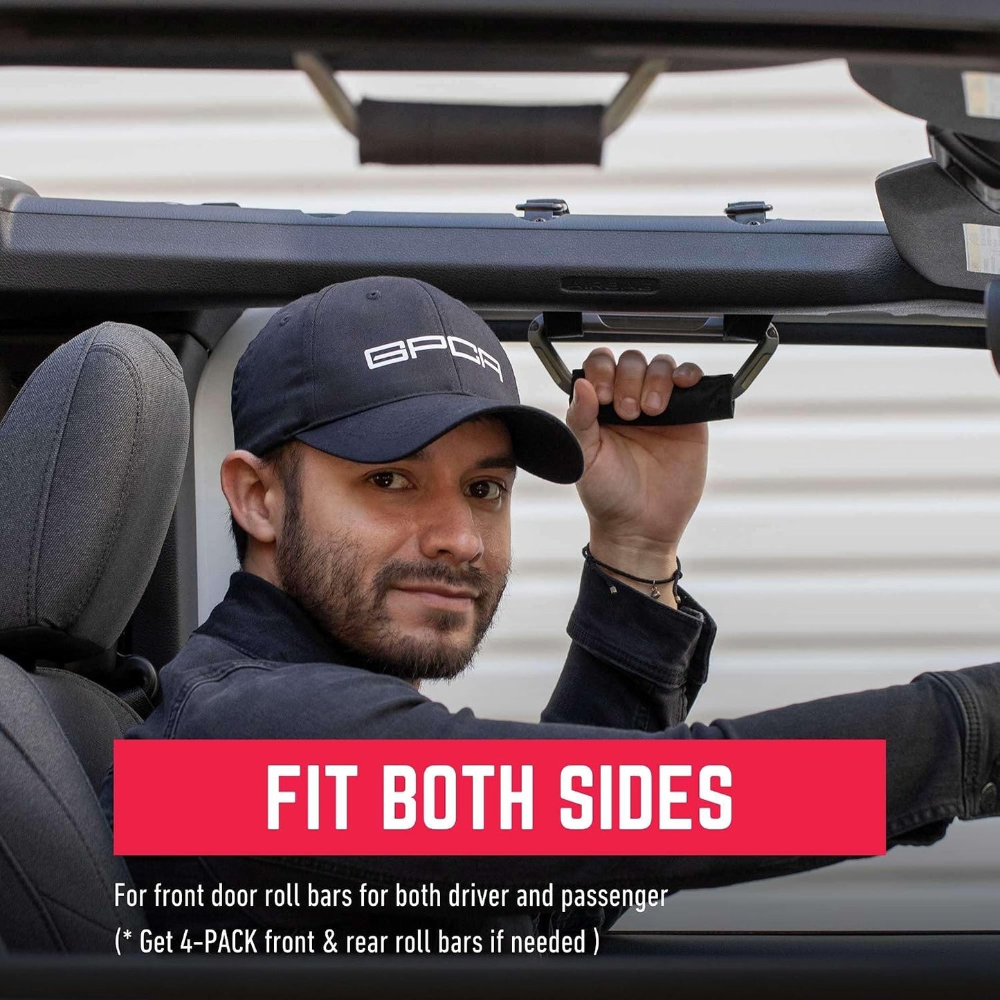 GPCA GP Grip Air Grab Handles Designed for 2024, 2025, 2026 Jeep Wrangler JL, JT & Jeep Gladiator 4xe w/Airbag Compatible - Aero-Grade Aluminum, Patented Foldable Design, Easy Installation