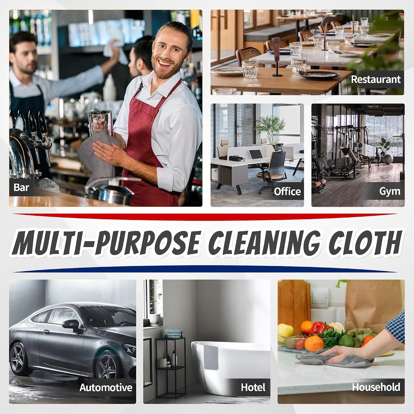 FIXSMITH Shop Towels, Pack of 50, Grey Microfiber Cleaning Cloth Bulk, Microfiber Towels for Cars, All-Purpose Absorbent Cleaning Rags, Dust Cloth for Automotive, Mechanic, Garage, 11.5 x 11.5 inch
