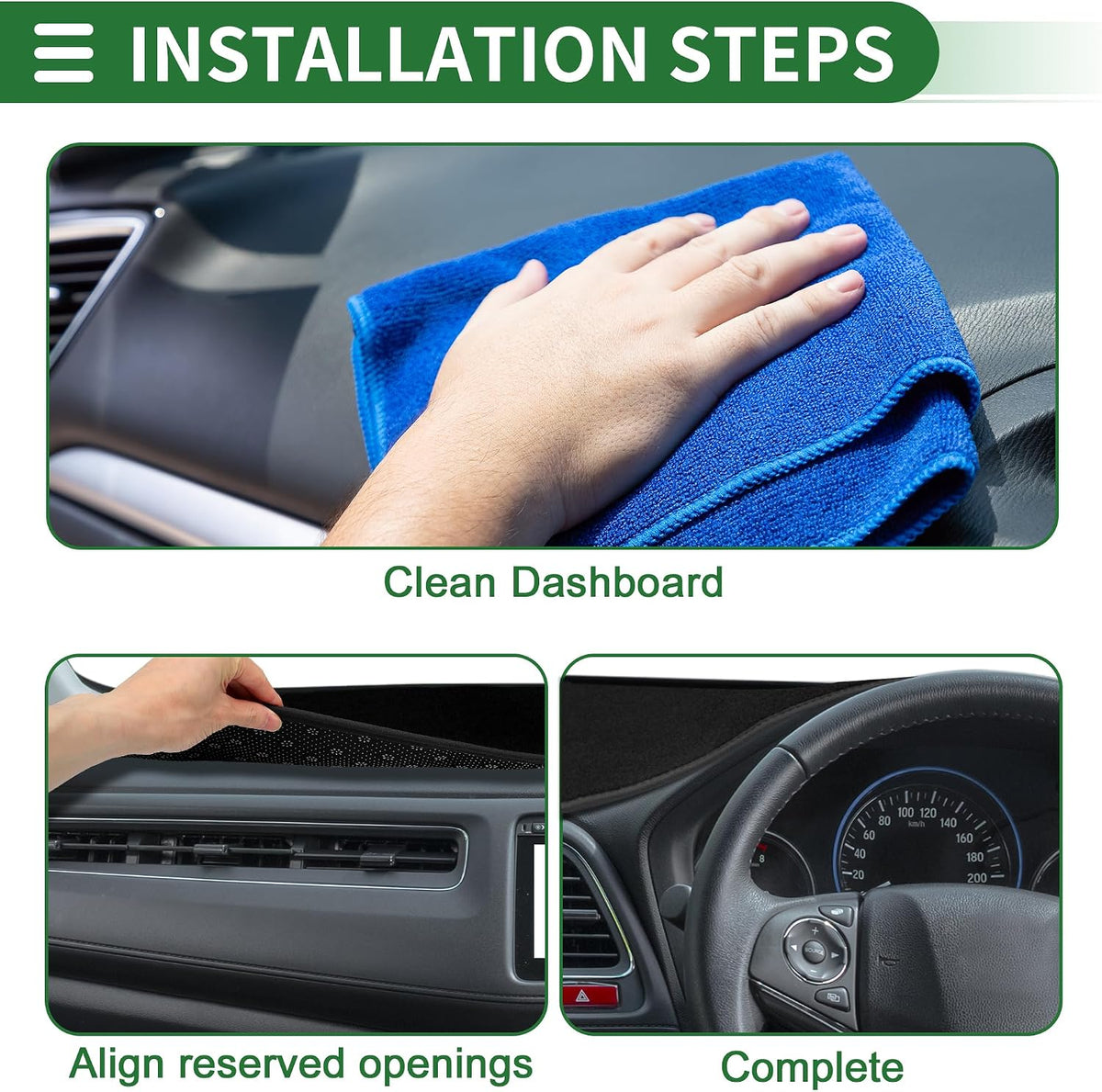 Motoforti Dash Cover, Non-Slip Dashboard Carpet Mat for Mazda CX-5 2012-2016, Polyester, Black