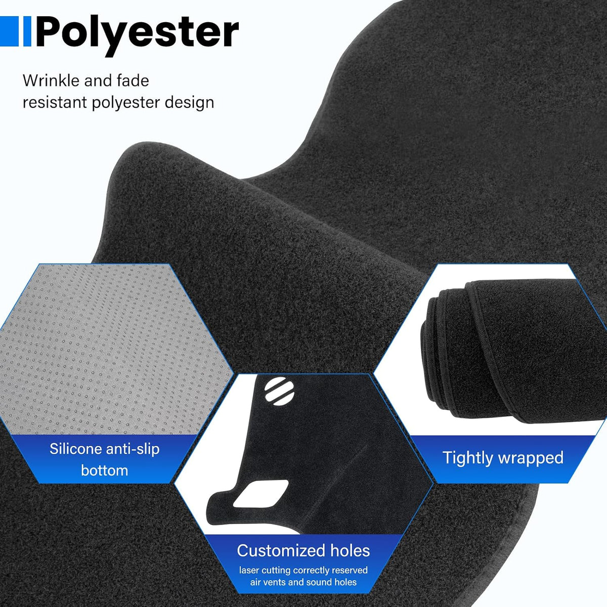 Dash Cover Mat Compatible with Toyota Rav4 2013 2014 2015 2016 2017 2018 Car Interior Dashboard Cover Mat Nonslip Dashmat Sunshade Glare UV Rays Protector Accessories Custom Fit
