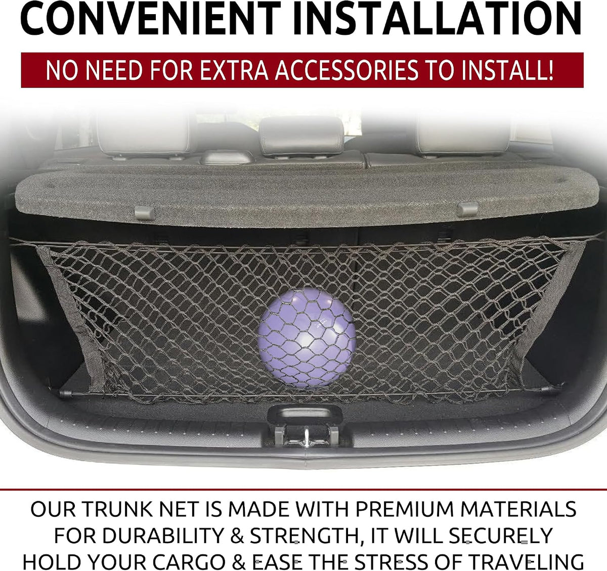Envelope Style Trunk Mesh Cargo Net compatible with KIA SOUL 2014-2025 - Car Accessories - Premium Trunk Organizers and Storage - Cargo Net for SUV - Vehicle Carrier Organizer for KIA SOUL 2014-2025