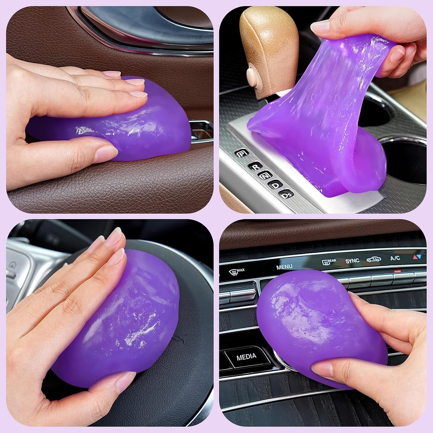 TeSabMi Car Cleaning Gel Cleaning Putty Car Putty Car Interior Cleaner Auto Detail Tools Car Cleaning Slime Car Accessories White Elephant Gifts for Men Women Adults Stocking Stuffers 2 Pack