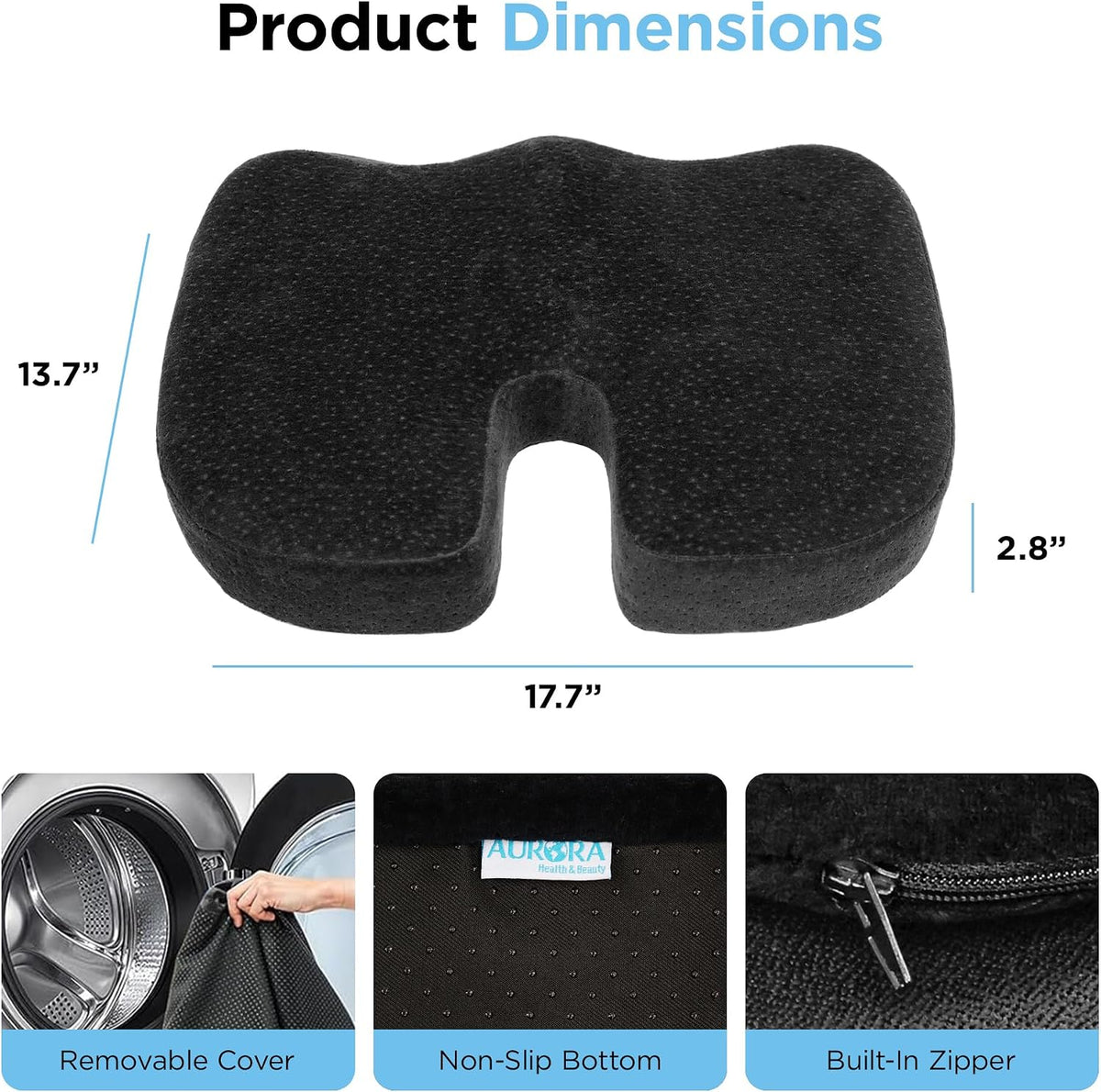 Memory Foam Seat Cushion for Office,Ergonomic Firm Support for Long Sitting