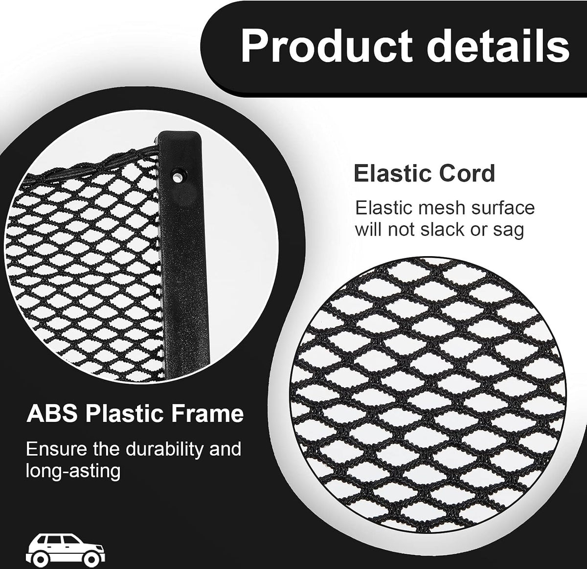 Frienda 4 Pcs Bungee Net Pocket Framed Mesh Car Boat RV,12 X 8 Inch