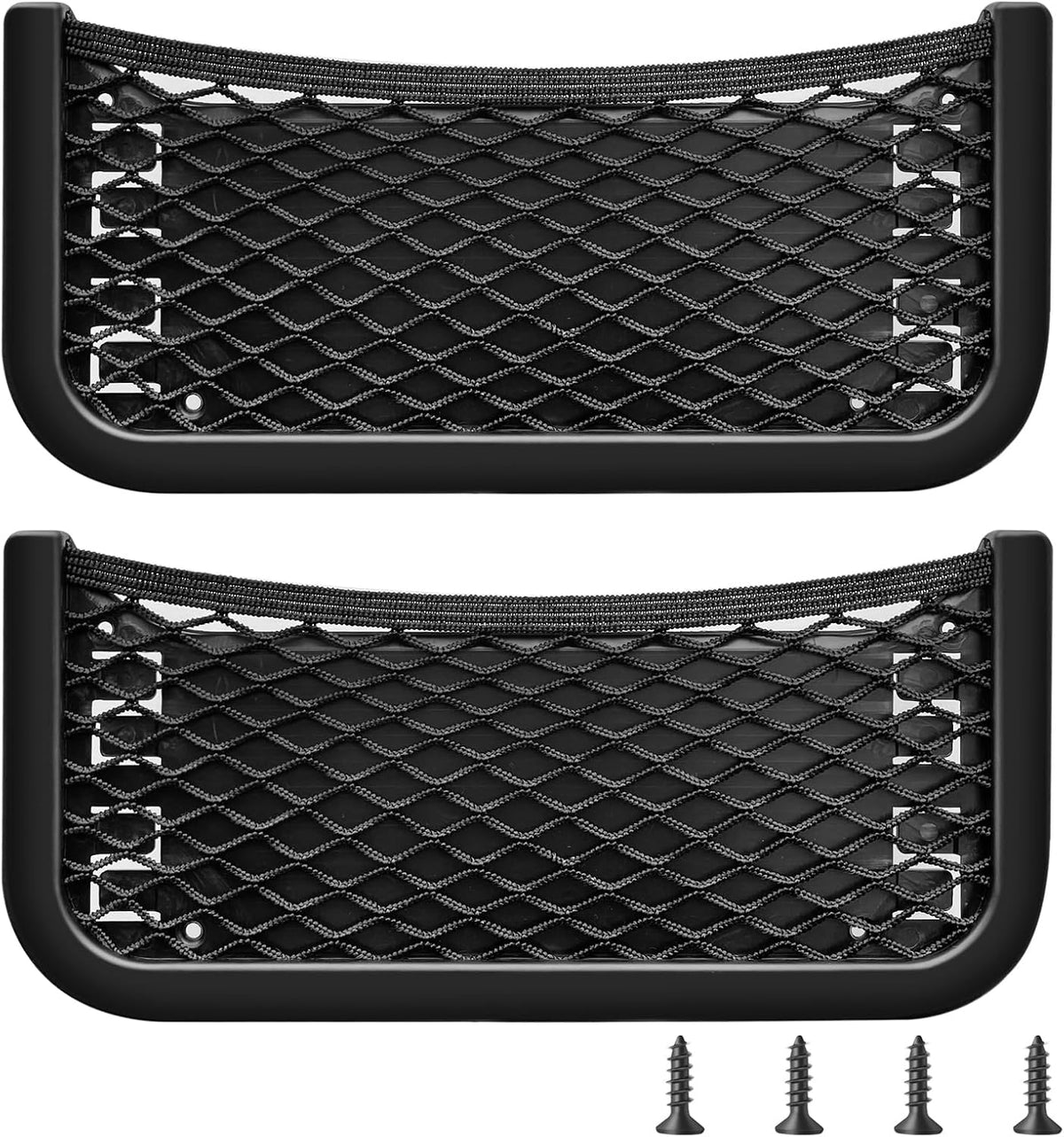 ABS Plastic Frame Automotive Cargo Nets Car Net Pocket Phone Car Mesh Net Holder RV Storage Boat Cargo Pocket Organizer Framed Mesh Net Pocket with Screws for Auto RV Net(4, 9 x 4 Inch)