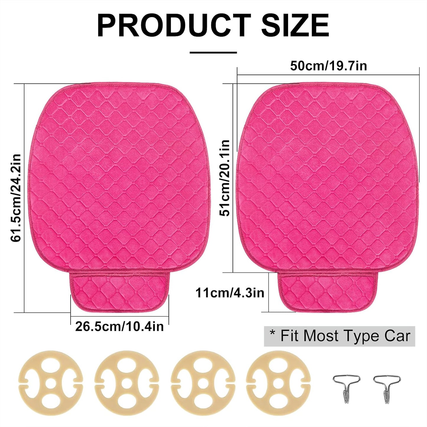 surpassme Comfortable Car Seat Covers Universal Front Seat Coves for Car Accessories with Storage Pockets, Padded Car Interior Covers for Automotive, SUV, Truck, and Van