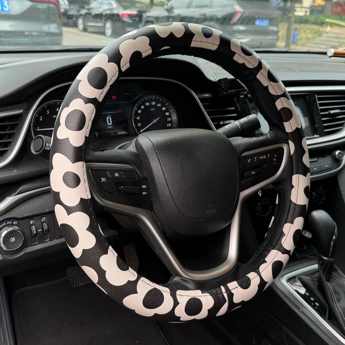 Auto Car Steering Wheel Cover Microfiber Leather Breathable Anti-Slip for Men Women Cross Jesus Christian Blessed Car Accessories
