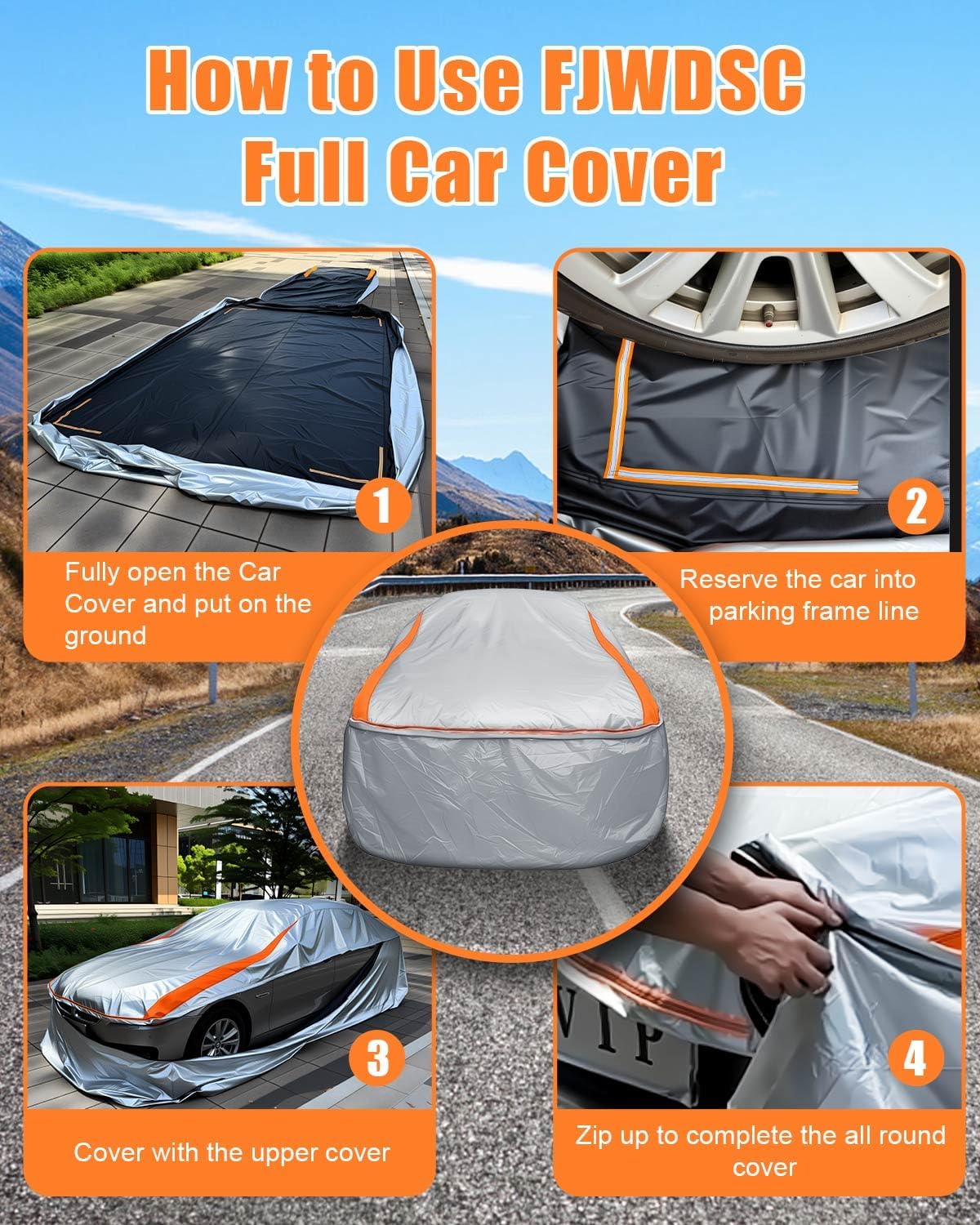 Full Enclosed Sliver Car Cover Universal Fit for CRV,RAV4,Rogue,CX5/CX30,Forester/Crosstrek,Lexus NX/UX,Tiguan,Escape,Tucson,X1/X2,GLA/GLB, XT4/GT4,Audi Q3,Vibe/Aztek,Prius/Civic Hatchback