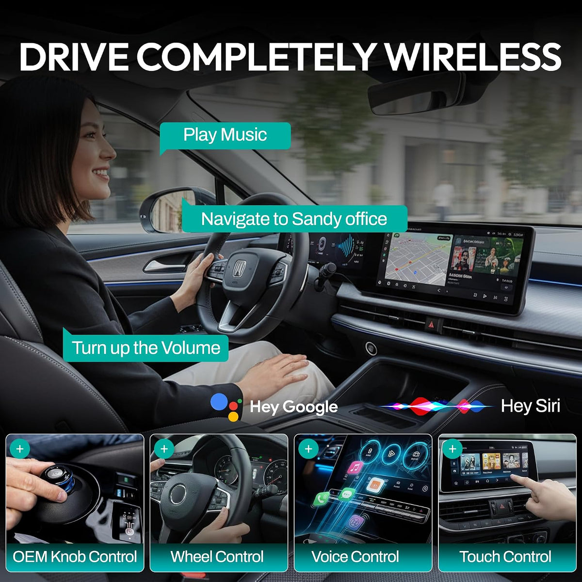 2026 [2-in-1] Latest Wireless CarPlay & Android Auto Adapter, Converts Wired to Wireless, Fast Auto-Reconnect, Dual-Band 5GHz WiFi + Bluetooth 5.3, USB-A & USB-C Compatible, Mini Design