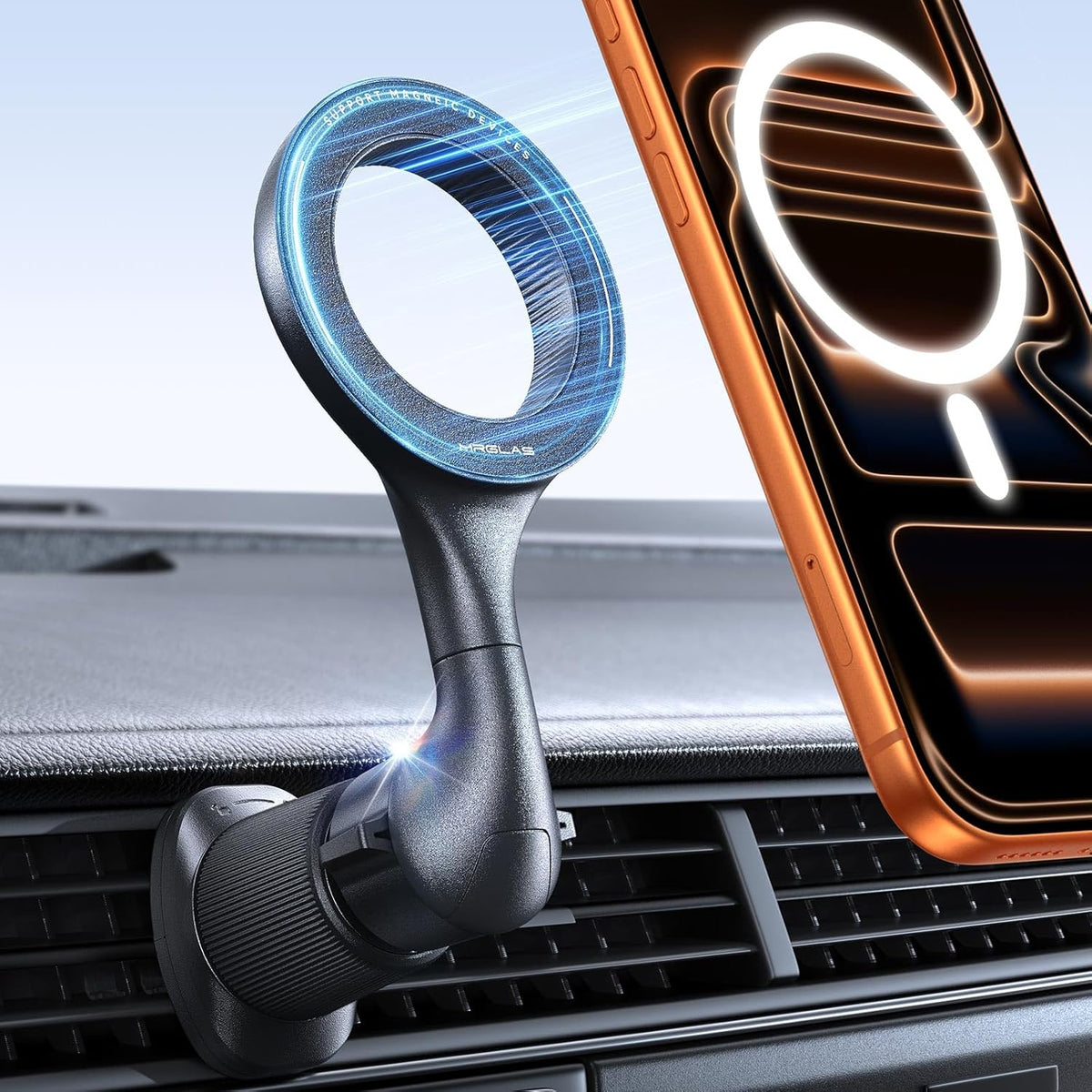 For MagSafe Car Mount [Double Metal Hook] Air Vent Magnetic Phone Holder