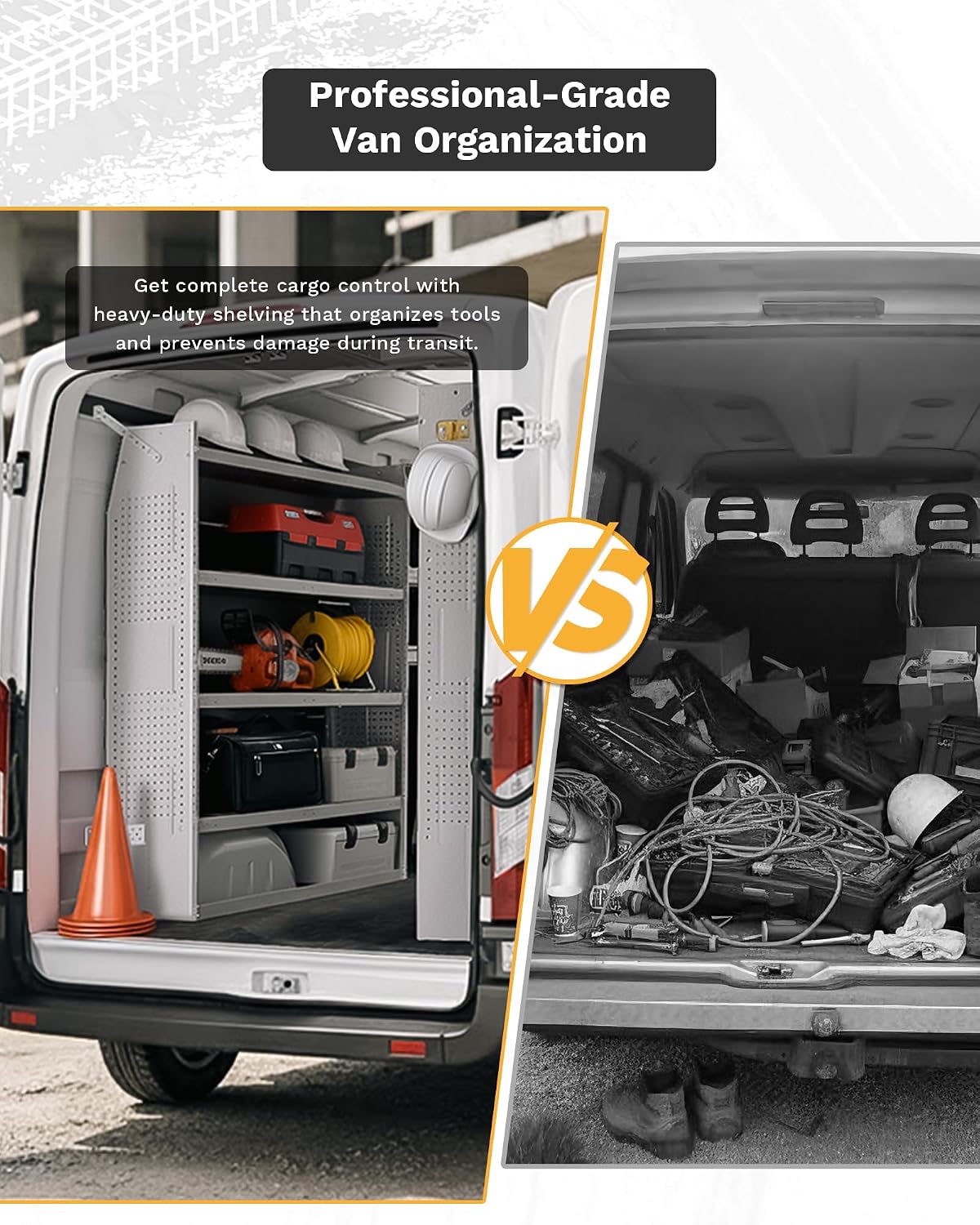 SV-4260 Steel Van Shelving Storage System 42" W×60" H×13" D Fits Transit, NV, Promaster, Sprinter