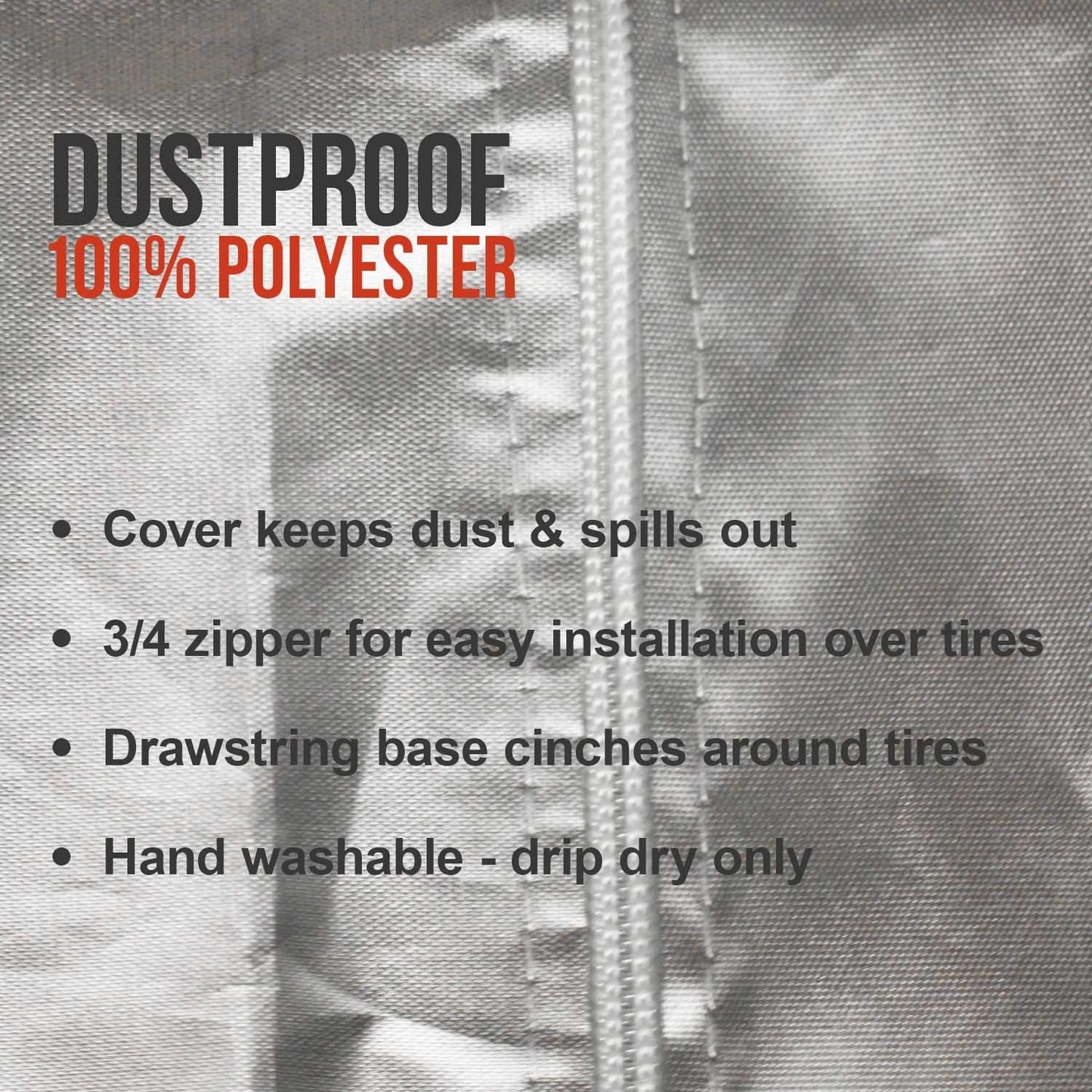 TCP Global Tire Cover for Storage - Dustproof Polyester Tire Bag Cover with Drawstring for up to Four 32" Tires