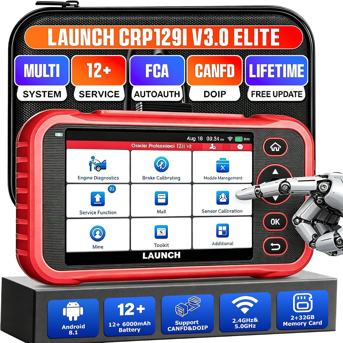 LAUNCH CRP129I V3.0 OBD2 4 Systems Car Diagnostic Scanner