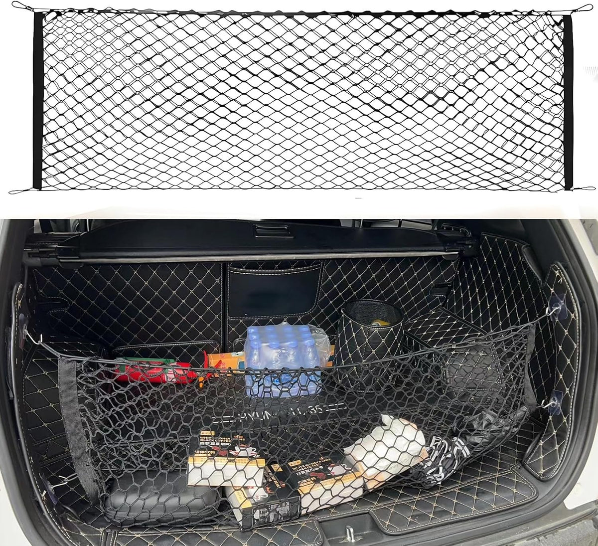 Rear Trunk Organizer Cargo Net Compatible with Genesis GV70 2022 to 2026