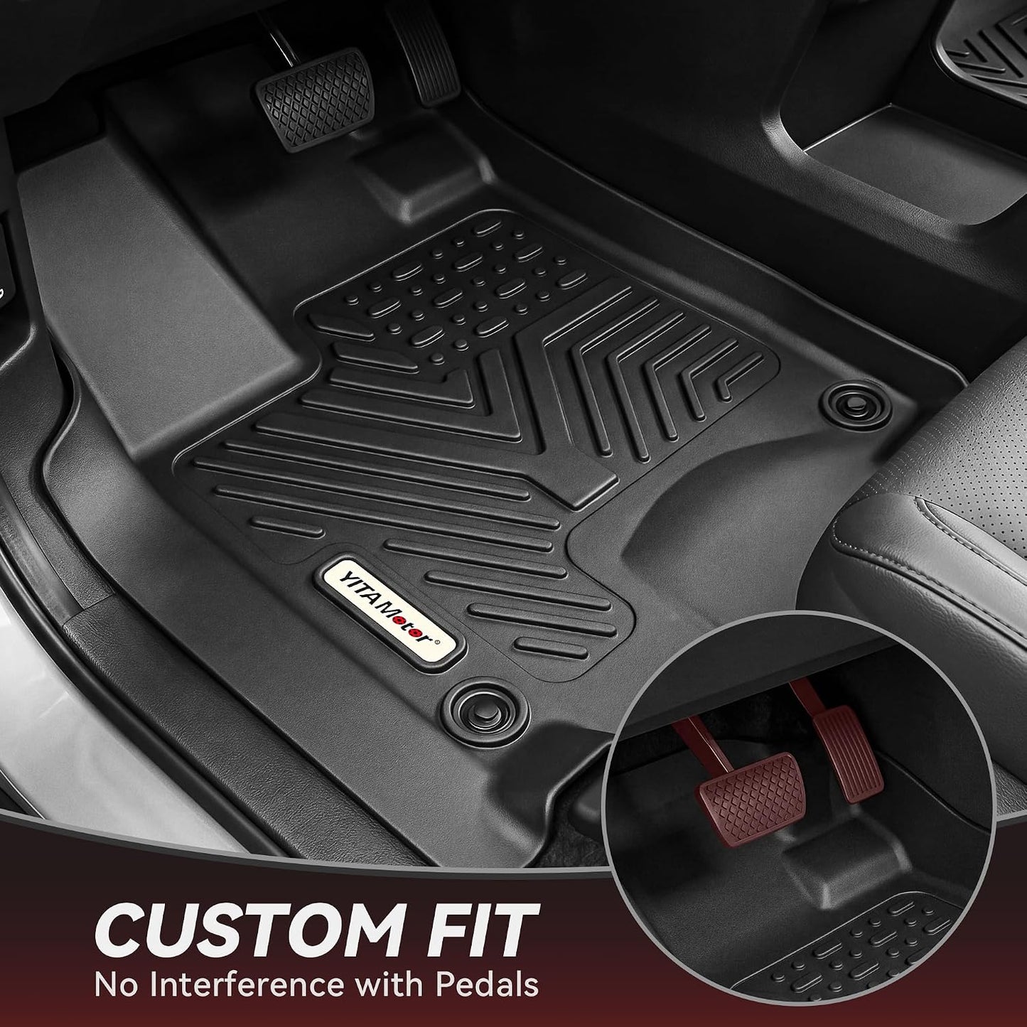 YITAMOTOR Floor Liner and Cargo Mats Fit for Honda Odyssey 2018-2026 Mini Passenger Van, All Weather TPE Car Floor Liners,Durable Anti-Slip Accessories, 1st & 2nd & 3rd Row & Cargo Liner, Black