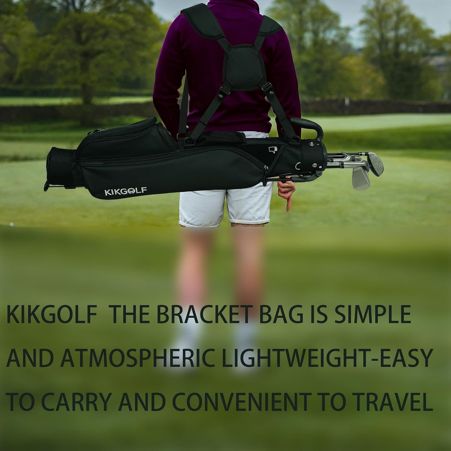 Sunday Golf Stand Bag Lightweight Golf Bag for Par 3 & Driving Range with 3 Zippered Pockets, Cooler Bag, Rain Hood and Adjustable Dual Strap System,Golf Club Carry Bag Suitable for Men & Women