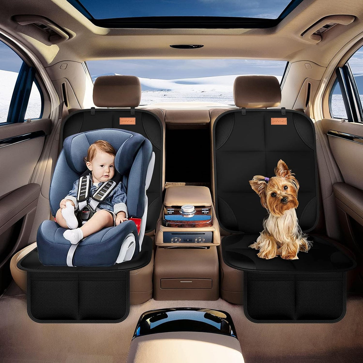 SMART ELF Car Seat Protector, Thickest Padding and Non-Slip Backing 2Pack