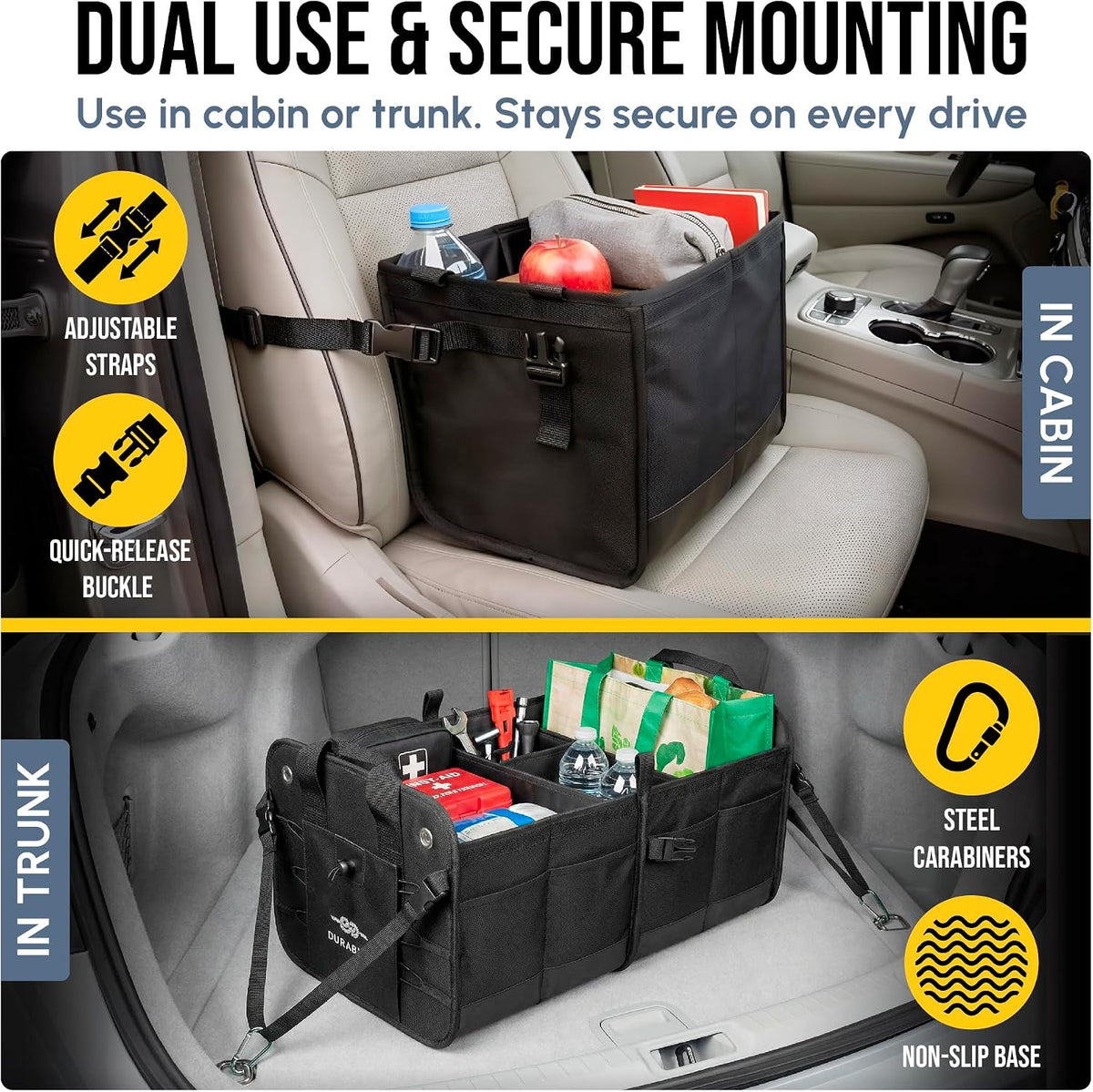 Extra Large Car Trunk Organizer System, Modular & Collapsible, Black
