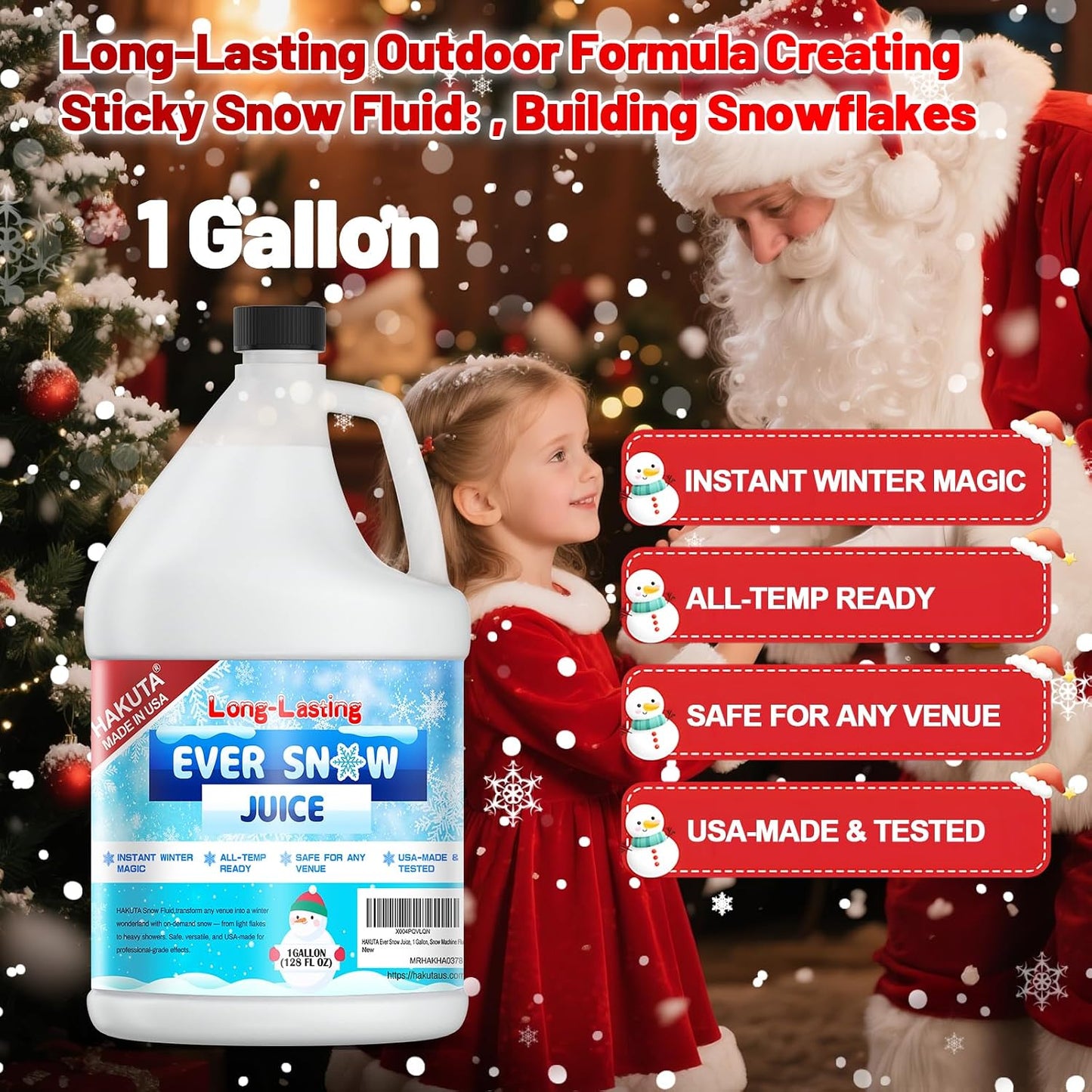 Hakuta Flakes Snow Machine Fluid, Long-Lasting Snow Juice 1 Gallon
