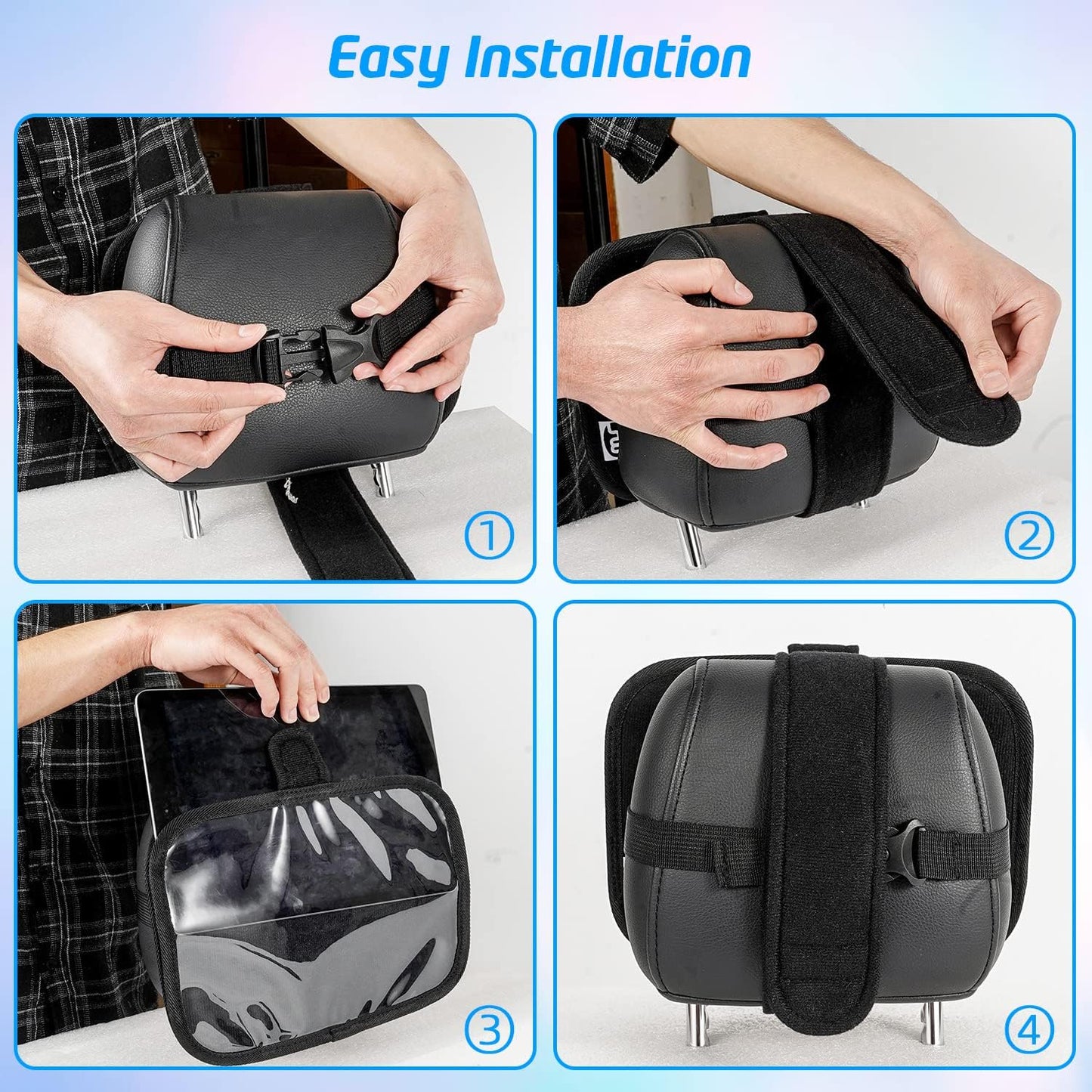 Universal Tablet Headrest Mount – Adjustable, Lightweight, and Durable Car Holder for iPads, Tablets, and E-Readers (Fits Devices Up to 10-inch Screen)