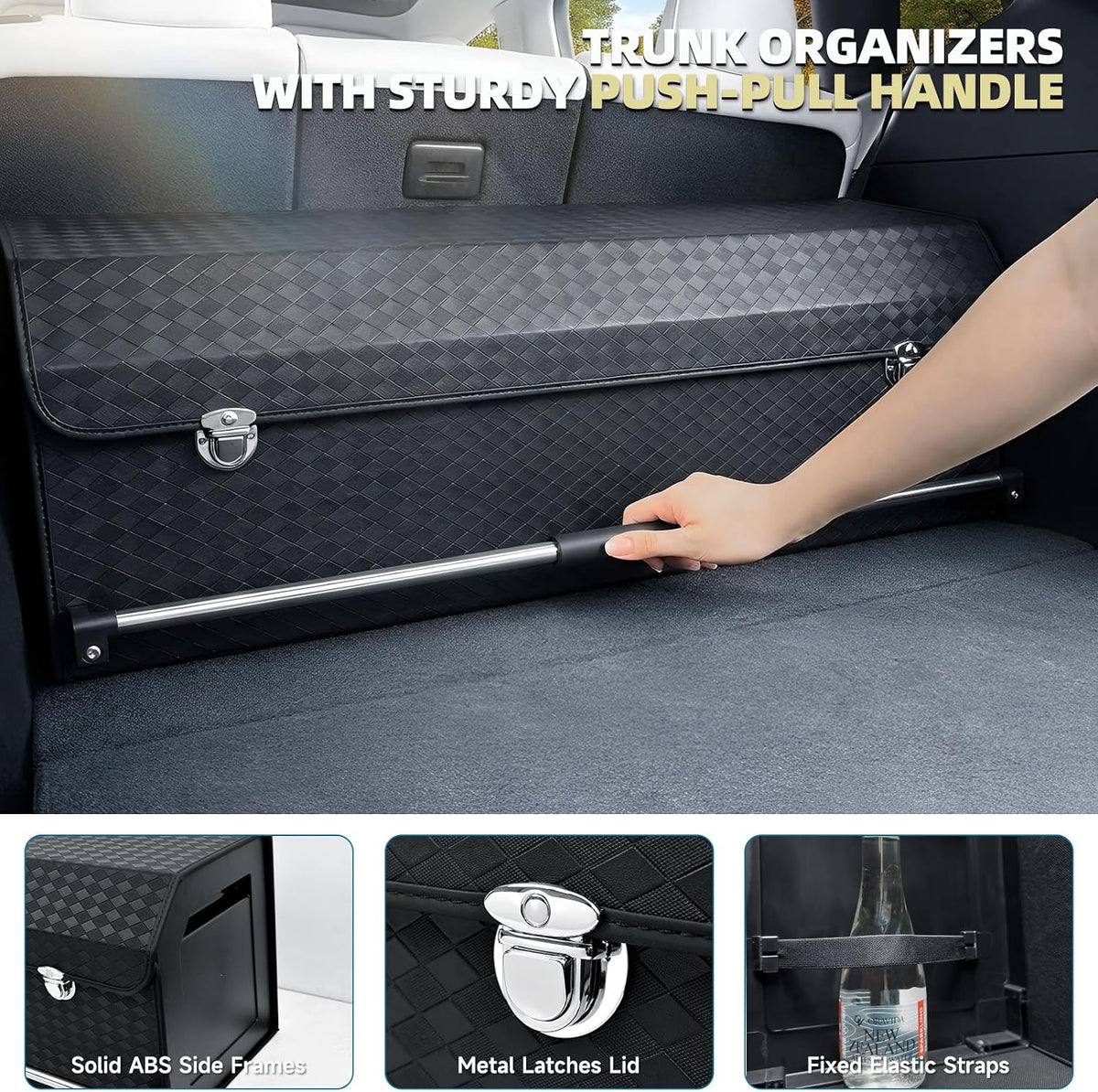 SUV Trunk Organizer, Leather Trunk Storage Organizer, Car Cargo Storage Box