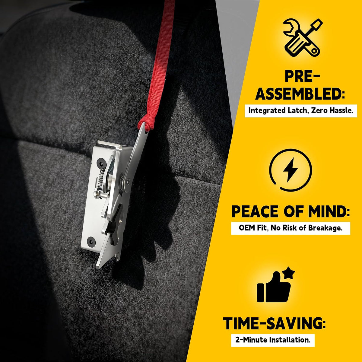 TENGBASE All-in-One Pre-Assembled Rear Seat Release Kit for Ford F-150 F-250 F-350 SuperCab & SuperCrew (2009-2025) Red