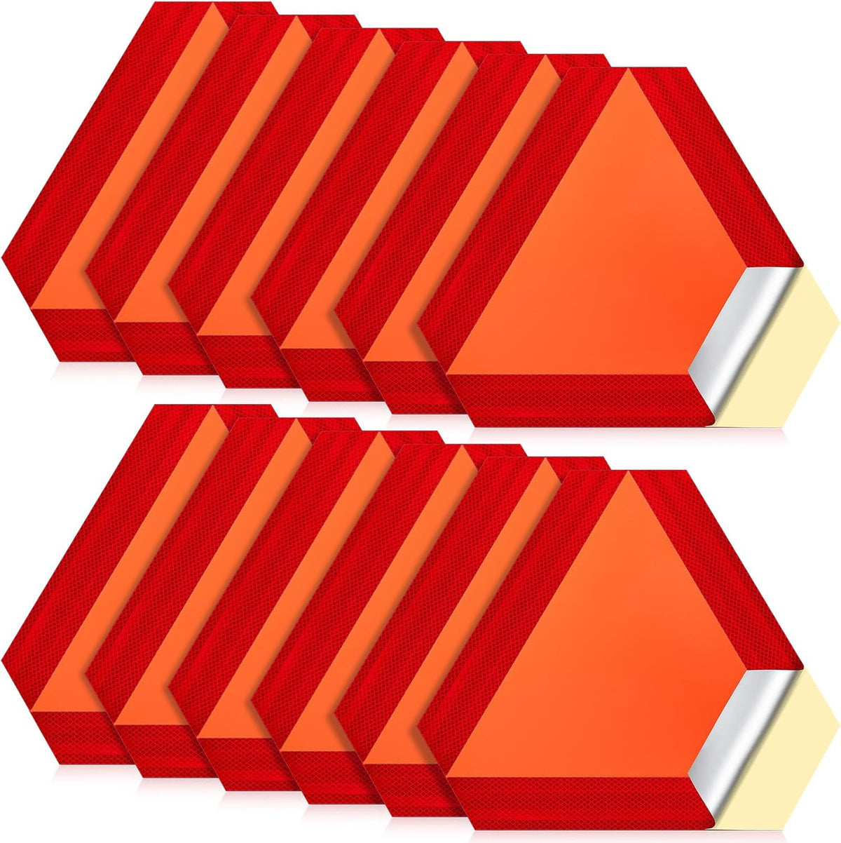 Resurhang 12 Pack Slow Moving Vehicle Triangle Sign 14 x 16 Inch