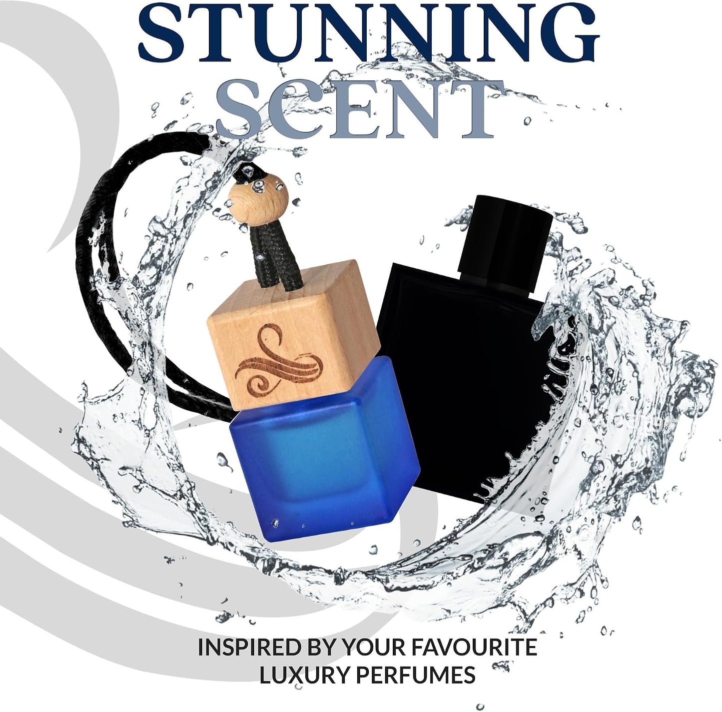 Solvère Car Air Freshener for Men | Perfume Style Freshener with Solvère Fragrance | Strong Freshener with Odor Eliminating Technology with Vent Clip | Car Air Freshener by Perfa