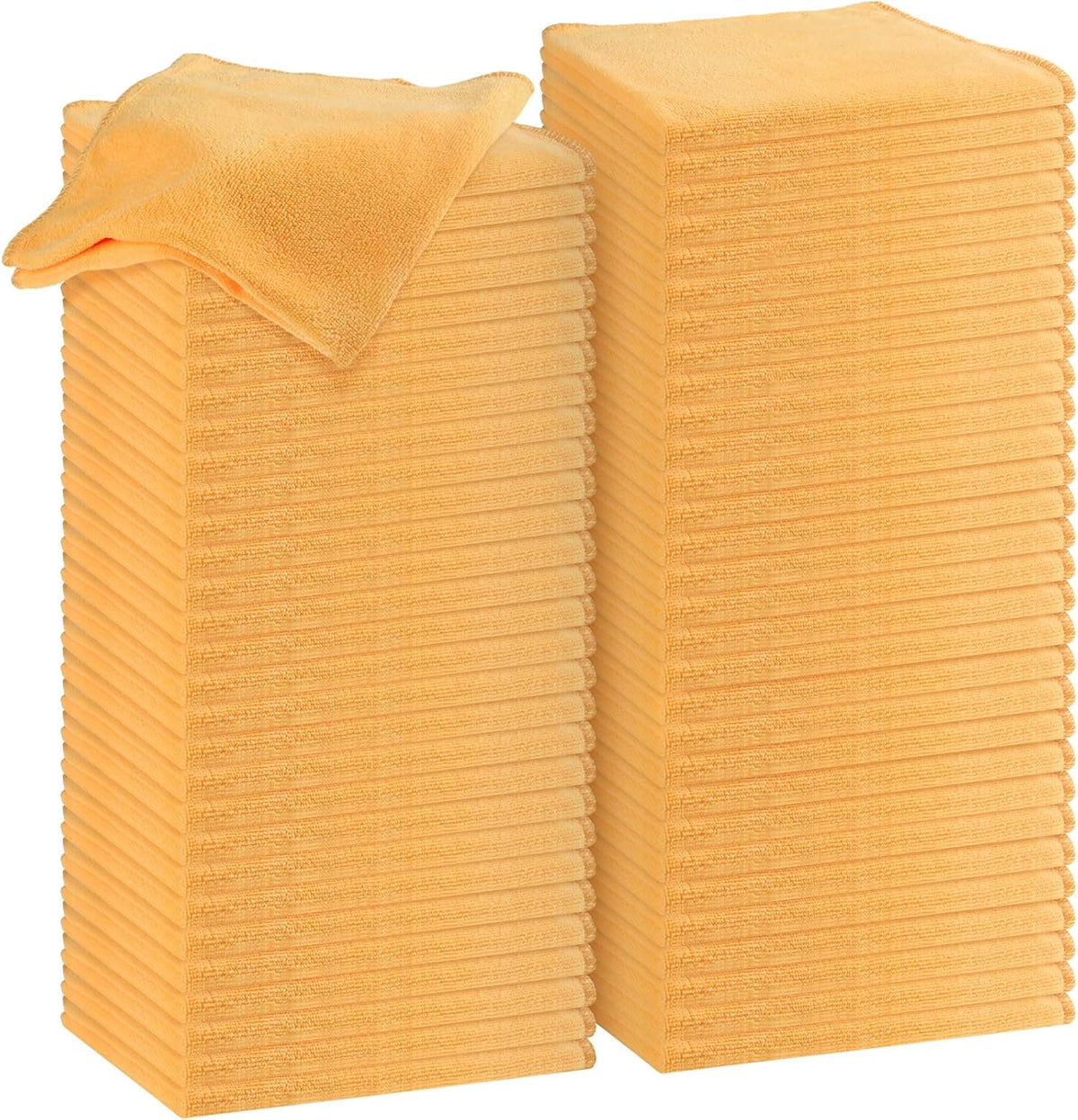 Nuenen Car Microfiber Clean Cloths, Yellow, 16 x 16 Inch, 60 Pcs