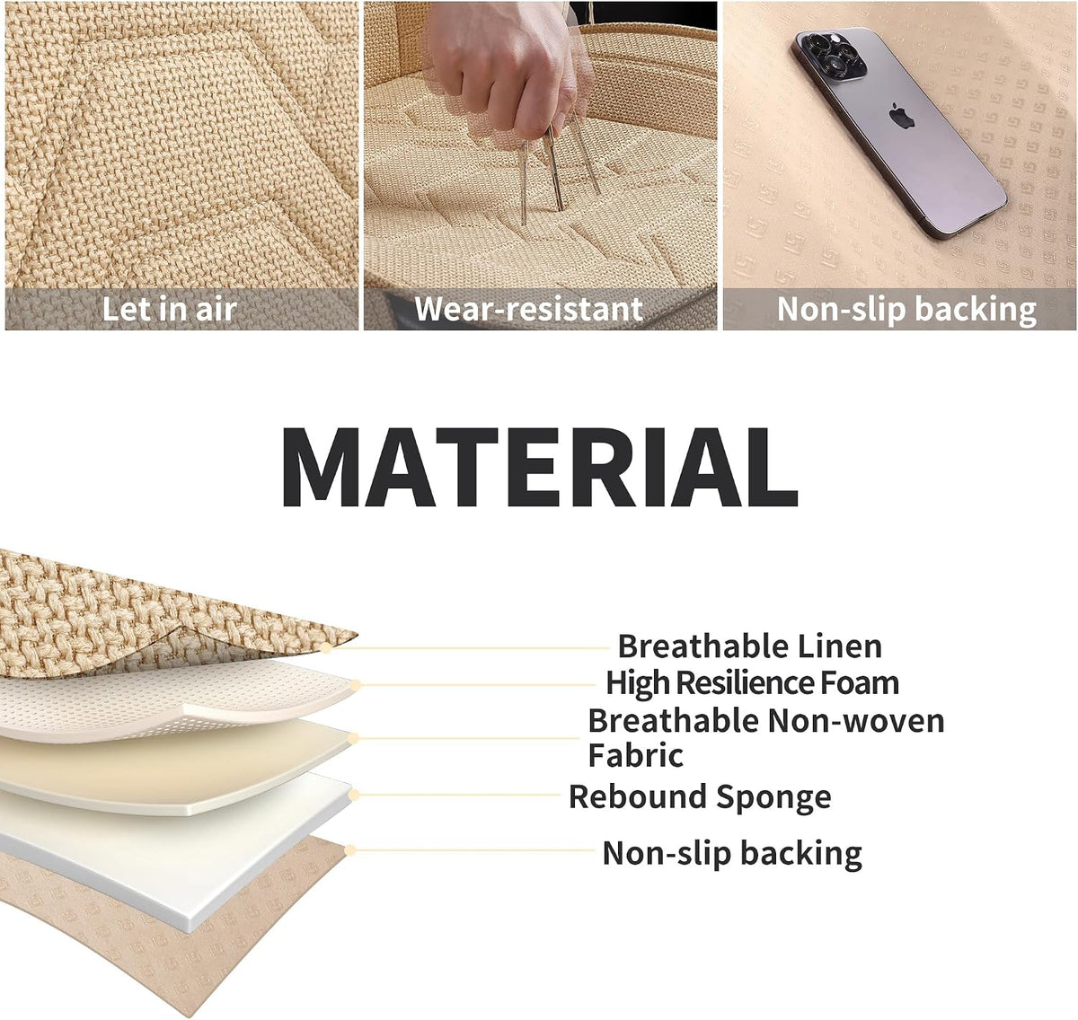 Linen Front Car Seat Covers Cloth Fabric Seat Protectors