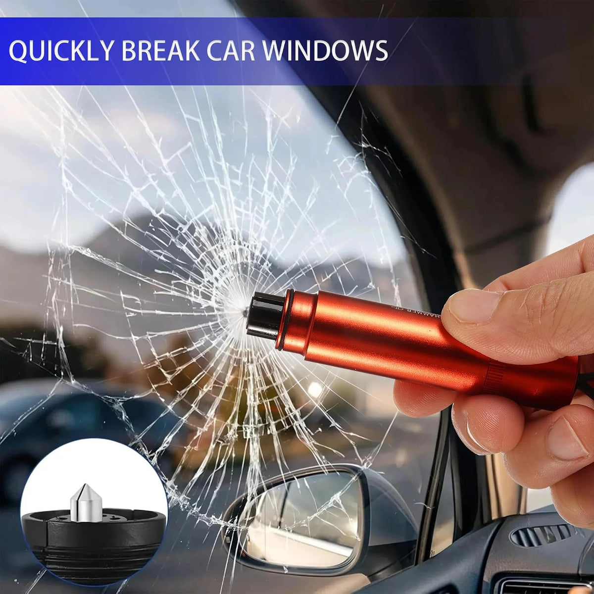Car Emergency Escape Tool Kit - 4PCS Window Breaker & Seatbelt Cutter Set, Safety Rescue Gear for Vehicles, Waterproof Glass Breaker for Car Emergencies
