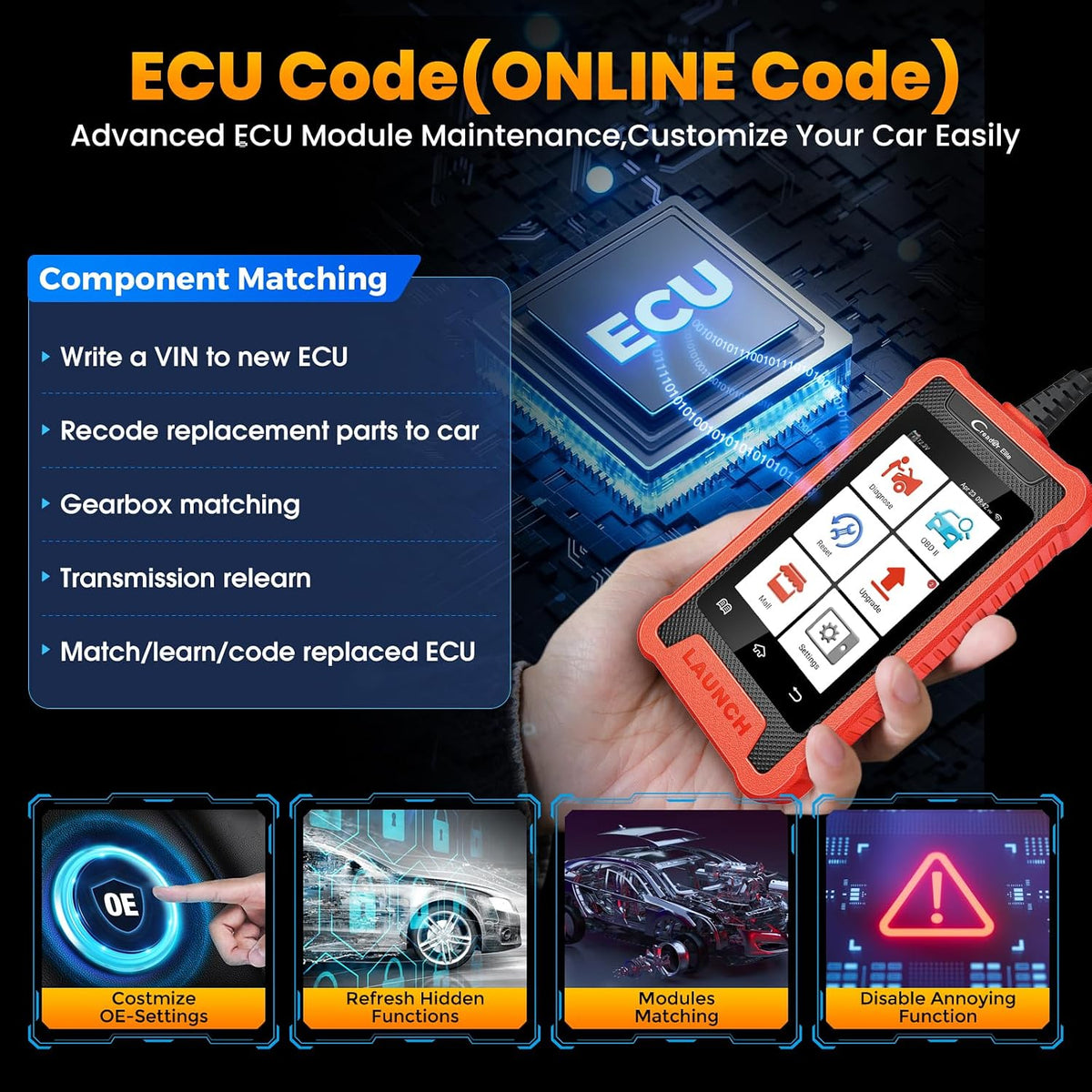 LAUNCH Creader Elite OBD2 Scanner Bi-Directional Diagnostic Tool for VAG