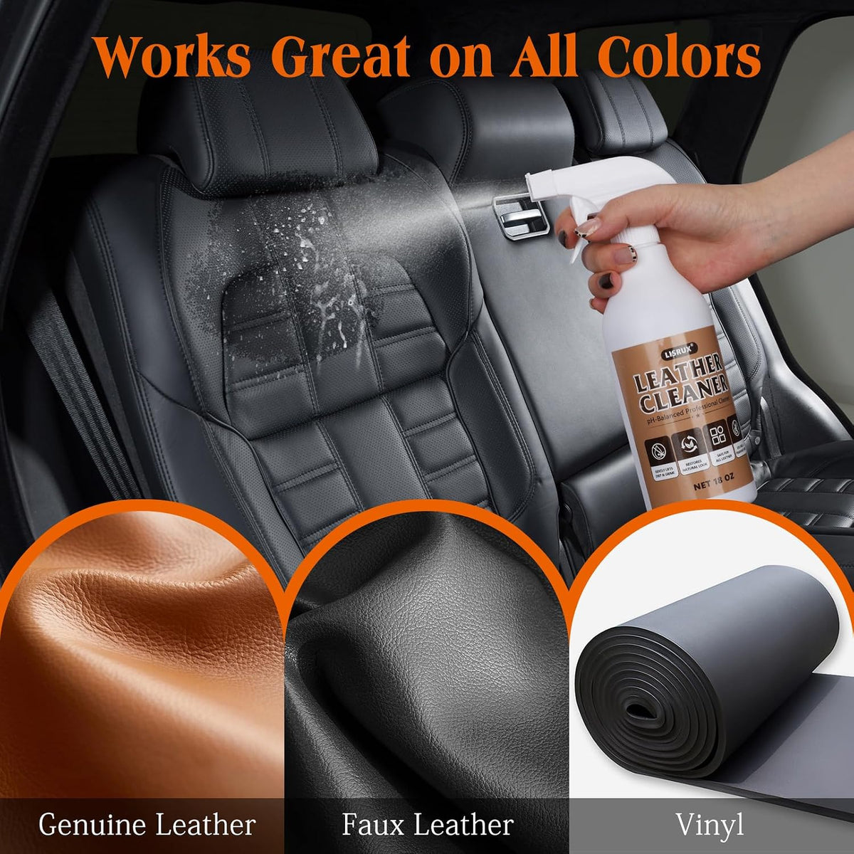 Leather Cleaner and Conditioner Kit for Cars & Home, 2 X 18 Oz, pH‑Balanced