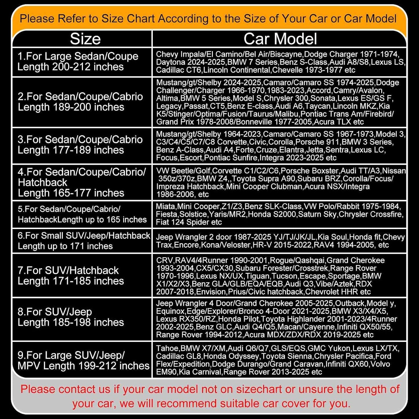 Full Enclosed Car Covers Waterproof All Weather Universal Fit Impala/El Camino/Bel Air/Biscayne,7 Series,Benz S,A8/S8,LS,CT6,Continental,Charger Daytona,Fit Sedan/Coupe Length 200''-212''