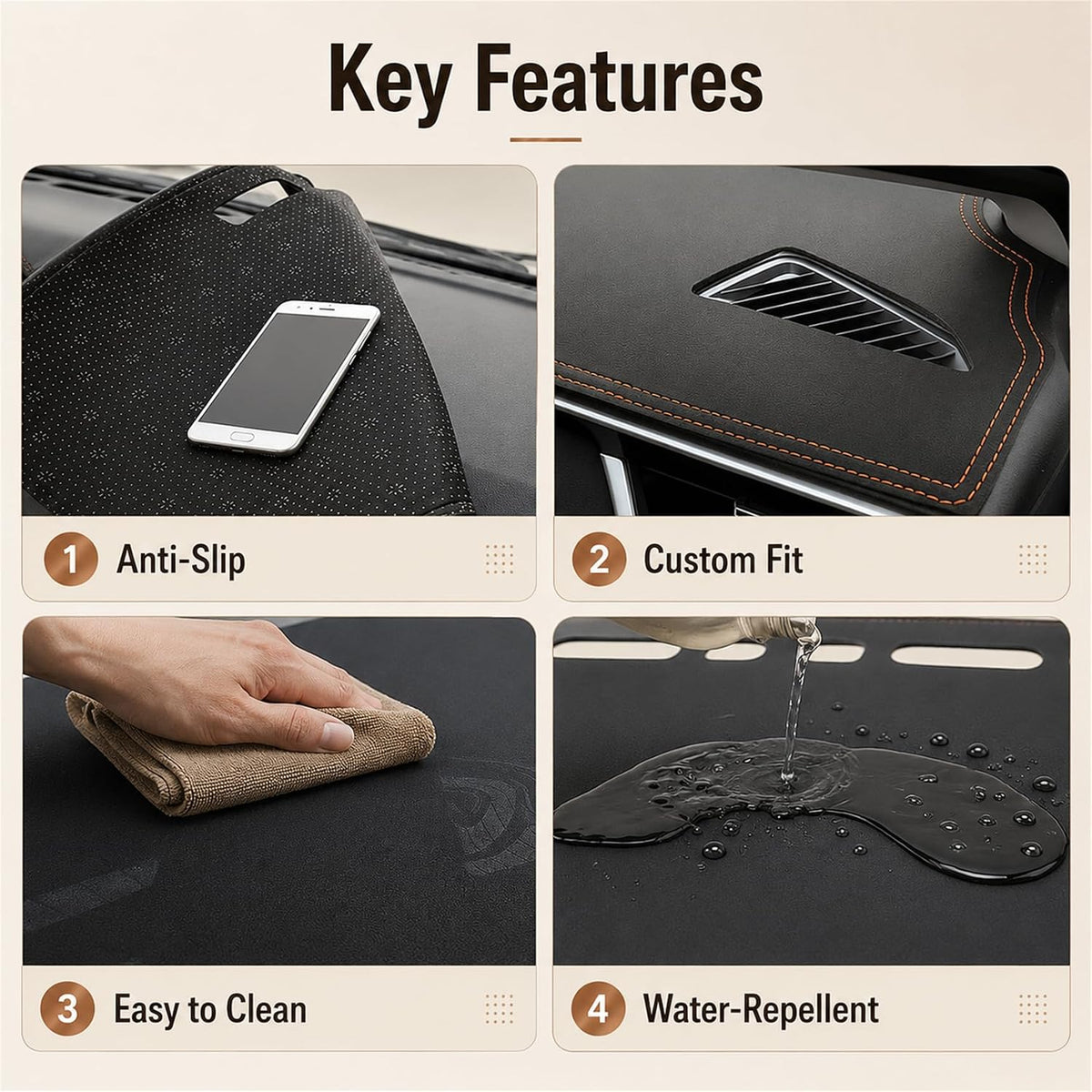 Dashboard Dash Mat Non-Slip Sun Visor Pad Cover Compatible with Acura RDX 2019-2025
