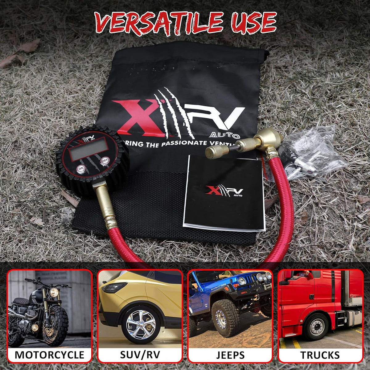 XPV AUTO Digital Tire Pressure Gauges 250 PSI - Professional